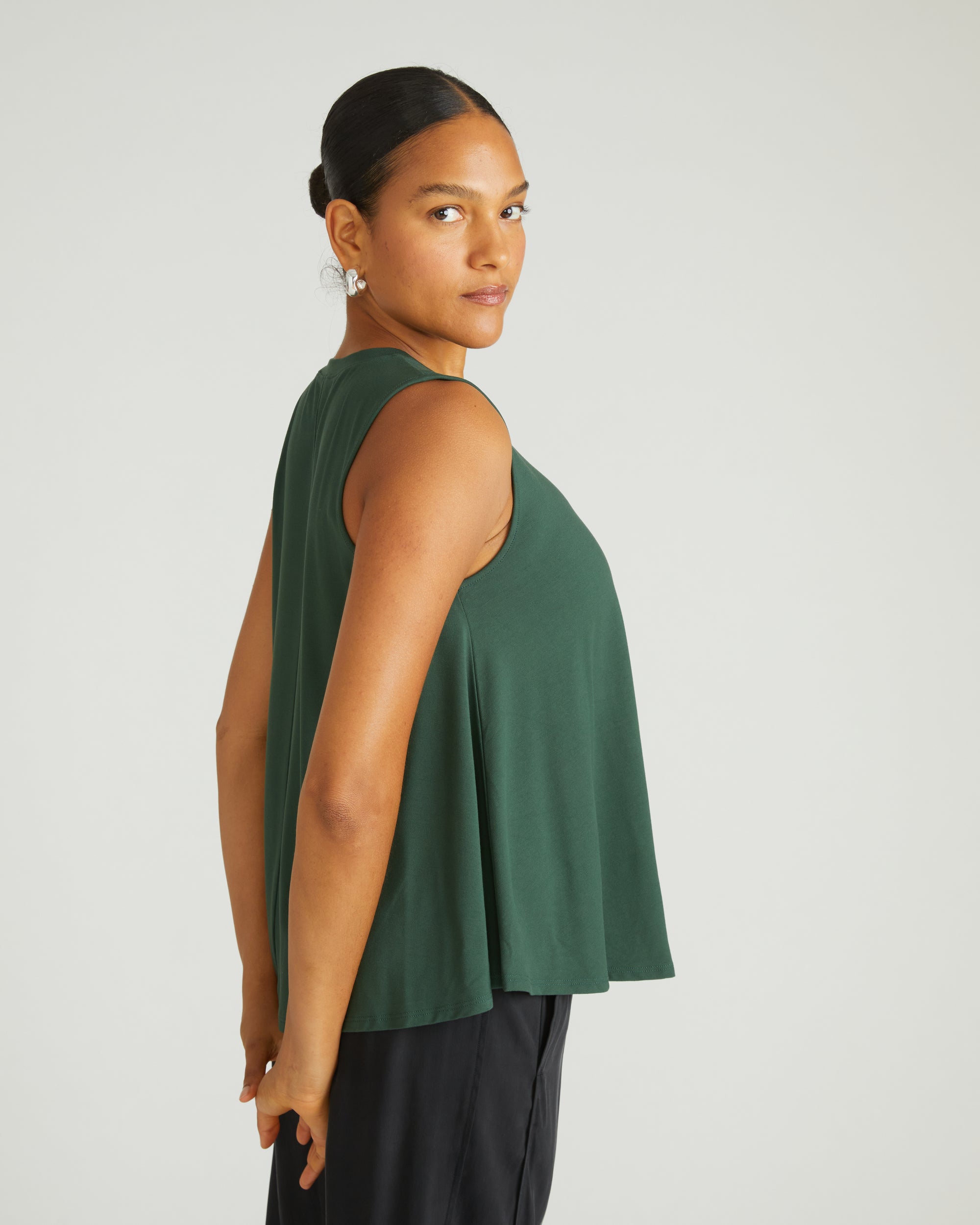 Heatwave Divine Jersey Flared Tank - Conifer