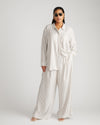 Toni Hi Low Tunic - White/Beige Stripe