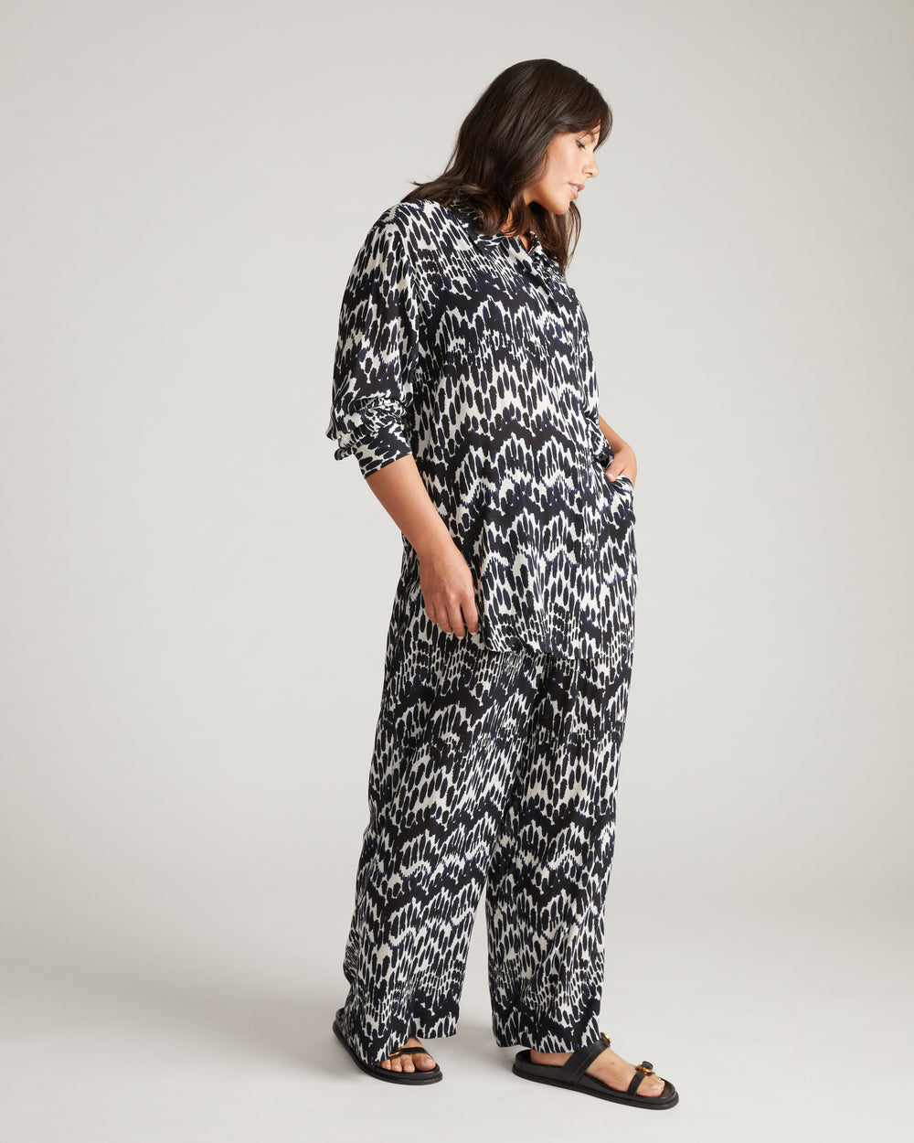 Toni Hi Low Tunic - Indigo Waterfall Print