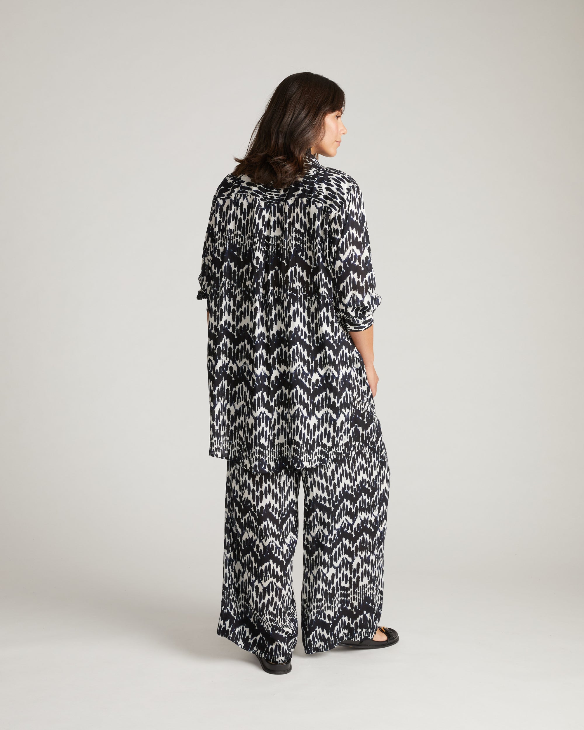Toni Hi Low Tunic - Indigo Waterfall Print