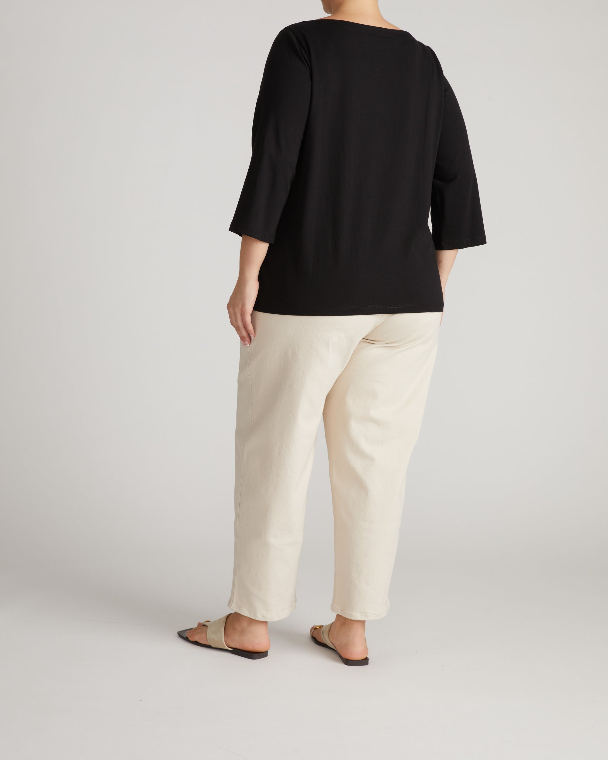 Belle Breton Stripe Jersey Tee - Solid Black | Plus Size & Straight Size Women's Fashion | Universal Standard