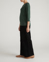 Belle Breton Stripe Jersey Tee - Solid Conifer | Plus Size & Straight Size Women's Fashion | Universal Standard