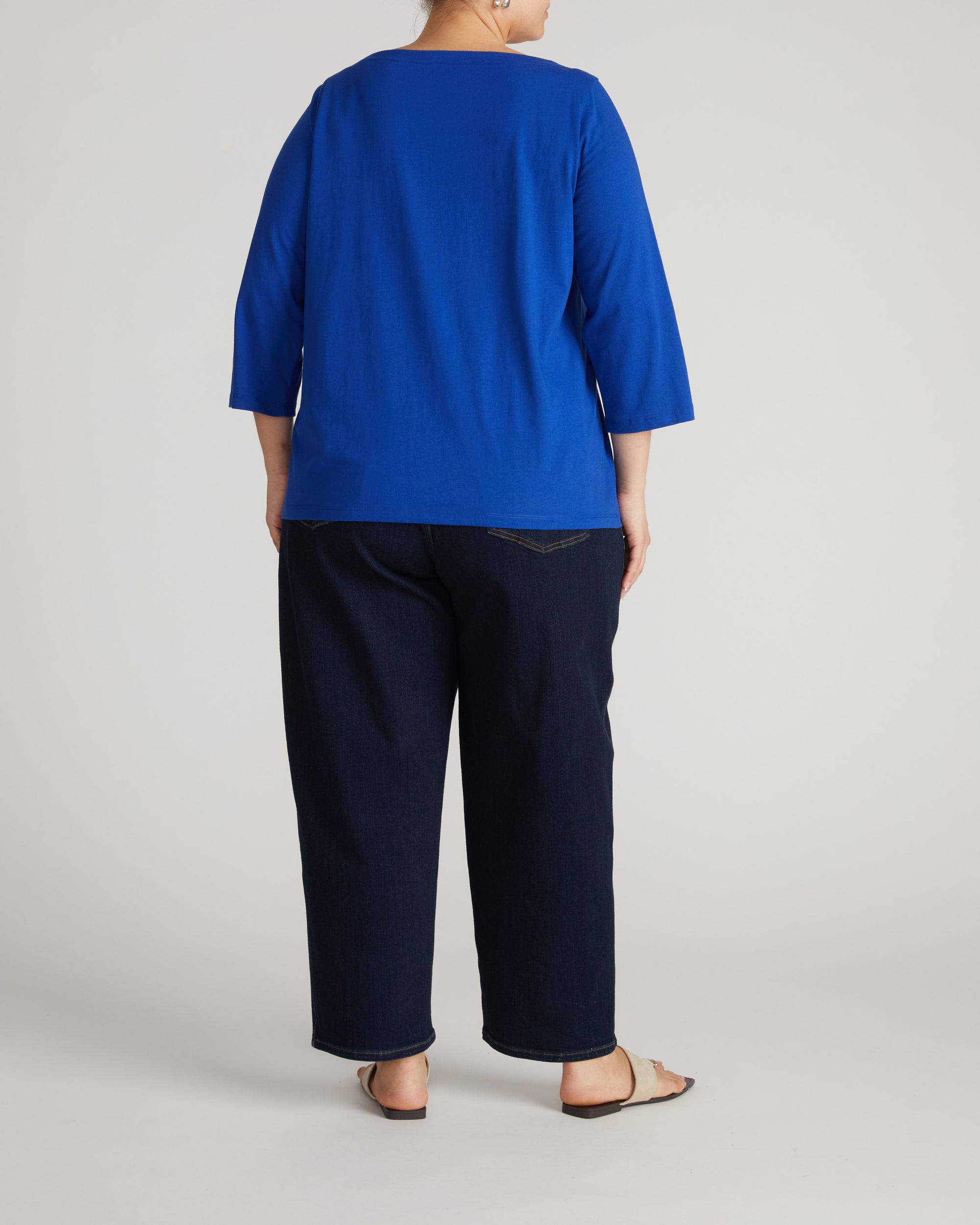 Belle Breton Stripe Jersey Tee - Solid Ultramarine | Plus Size & Straight Size Women's Fashion | Universal Standard