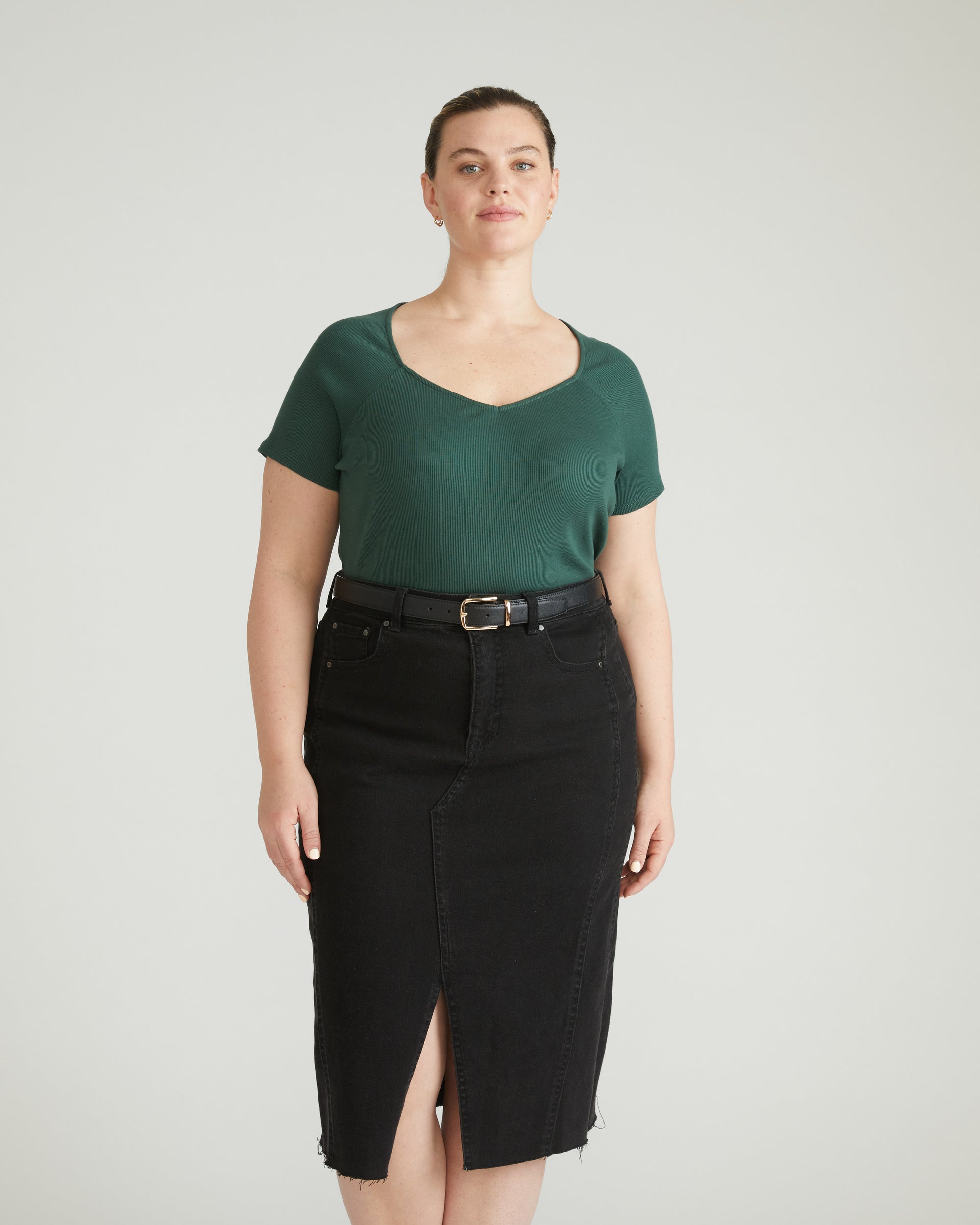 Carey Ribbed Top - Conifer