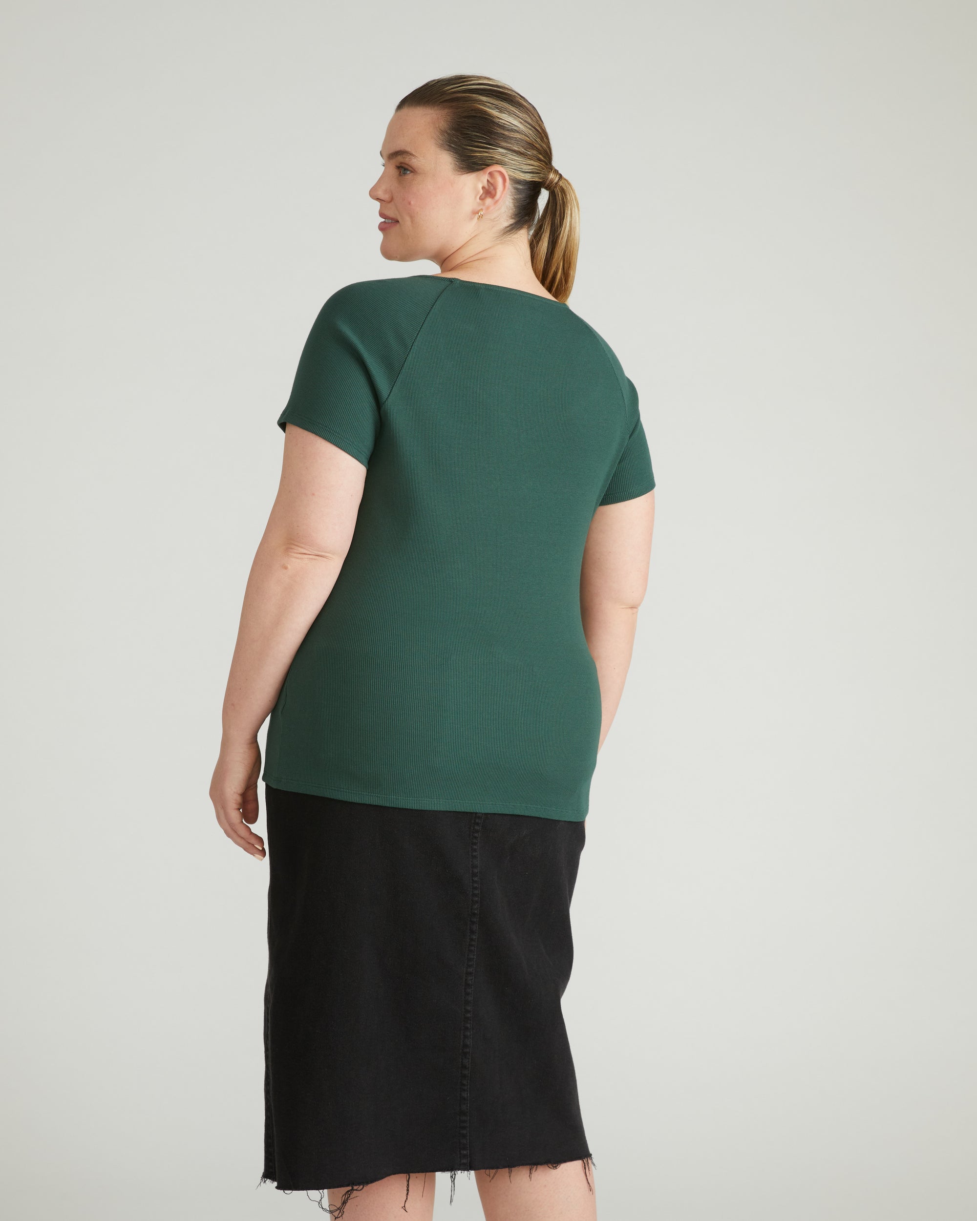 Carey Ribbed Top - Conifer