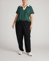 Varsity French Terry Polo Top - Forest Green/White | Plus Size & Straight Size Women's Fashion | Universal Standard