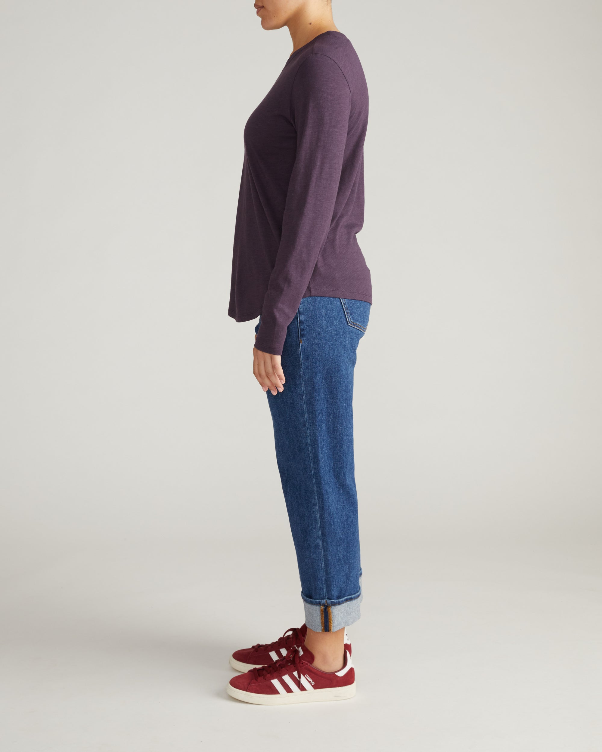 Light-As-Air Long Sleeve Crew Neck Tee - Purple Jewel | Plus Size & Straight Size Women's Fashion | Universal Standard