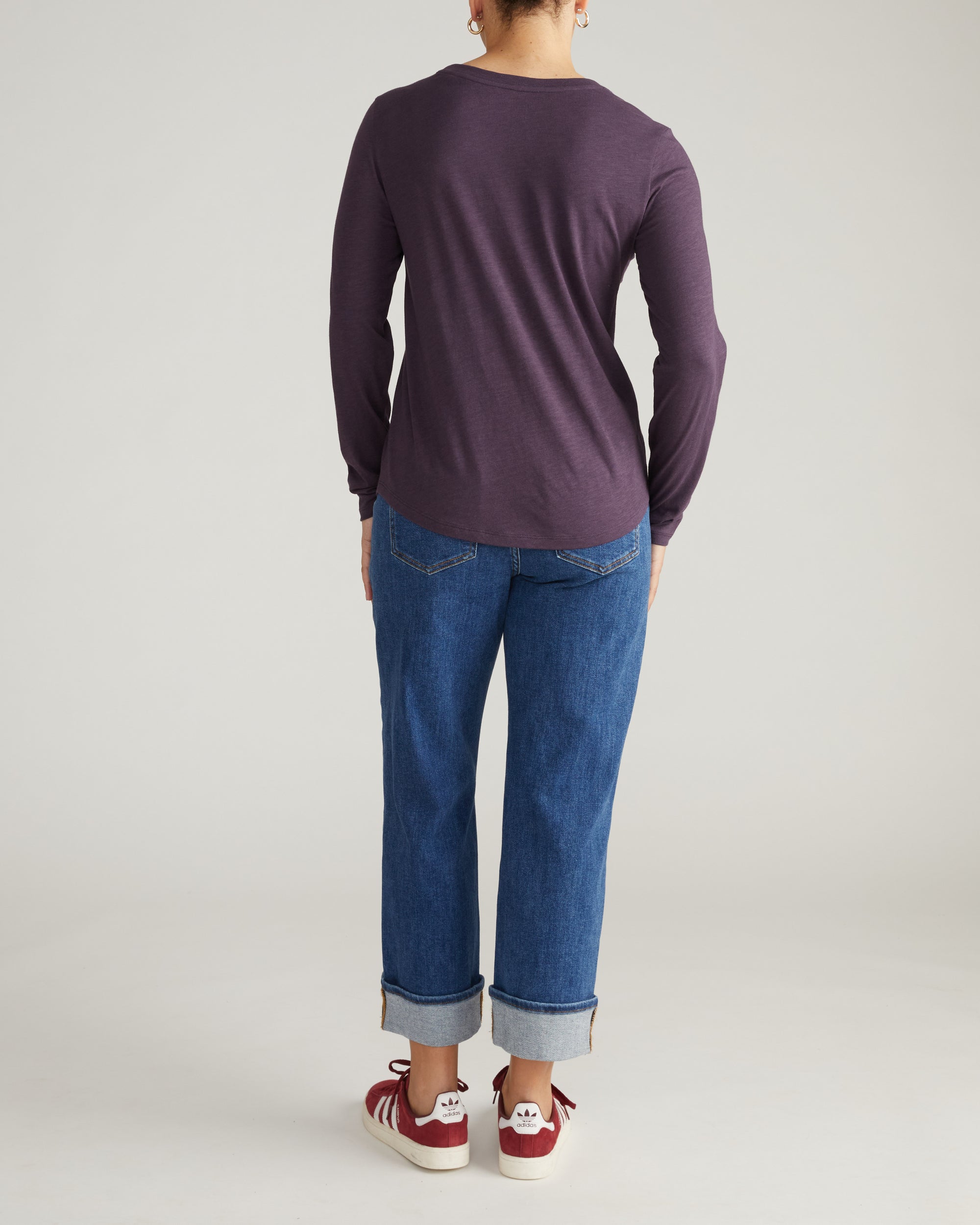 Light-As-Air Long Sleeve Crew Neck Tee - Purple Jewel | Plus Size & Straight Size Women's Fashion | Universal Standard