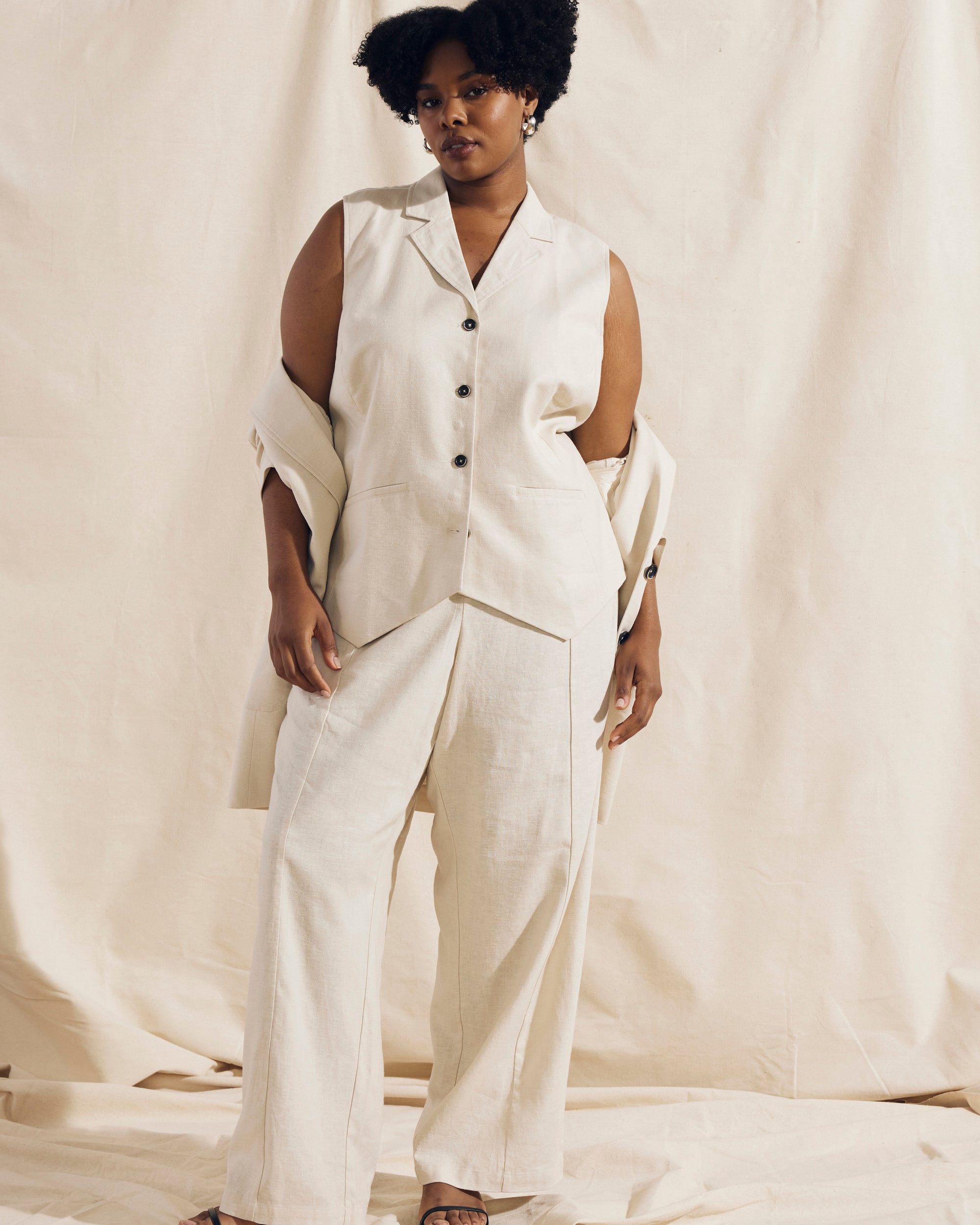 Hanover Linen Vest - Ecru Hanover Linen Vest - Ecru