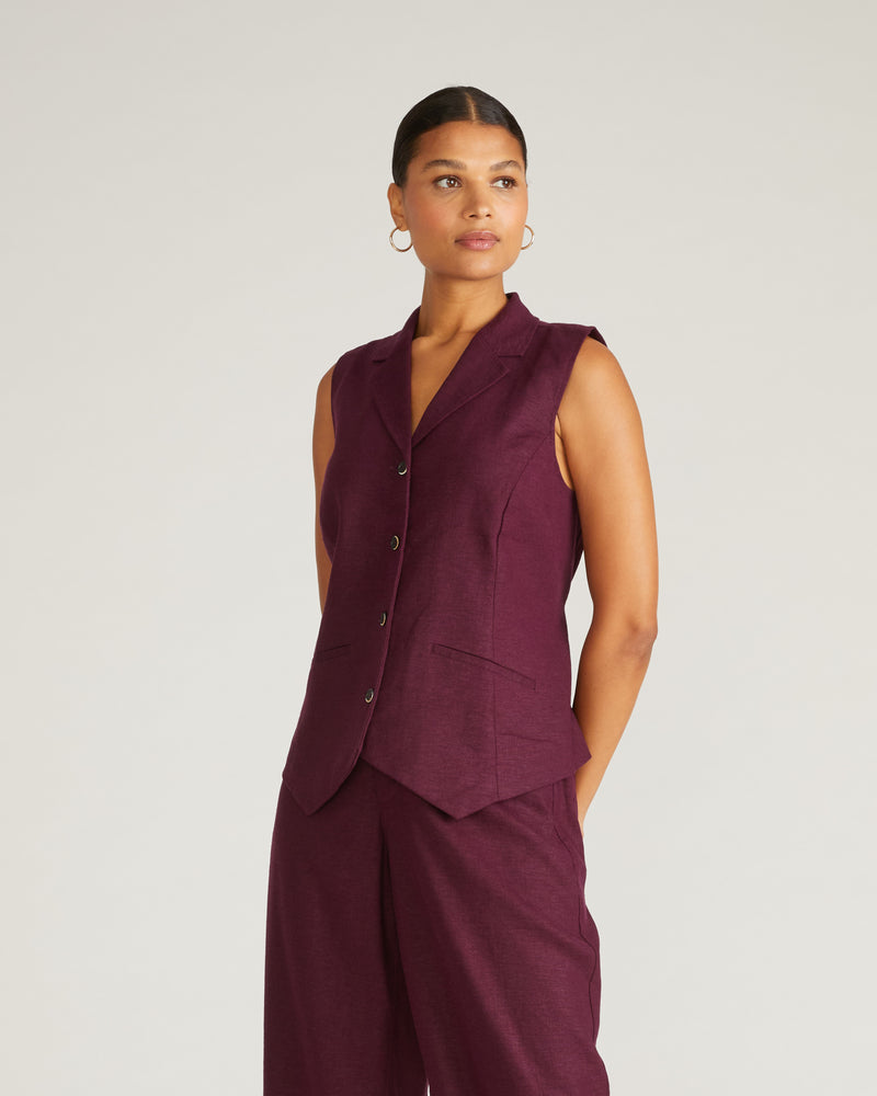 Hanover Linen Vest - Acai