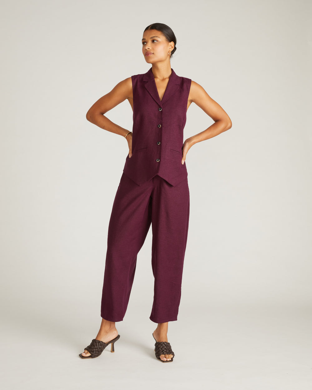 Hanover Linen Vest - Acai