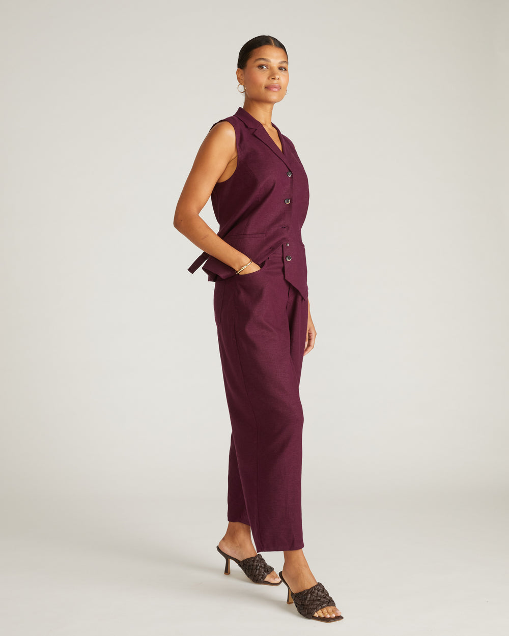 Hanover Linen Vest - Acai