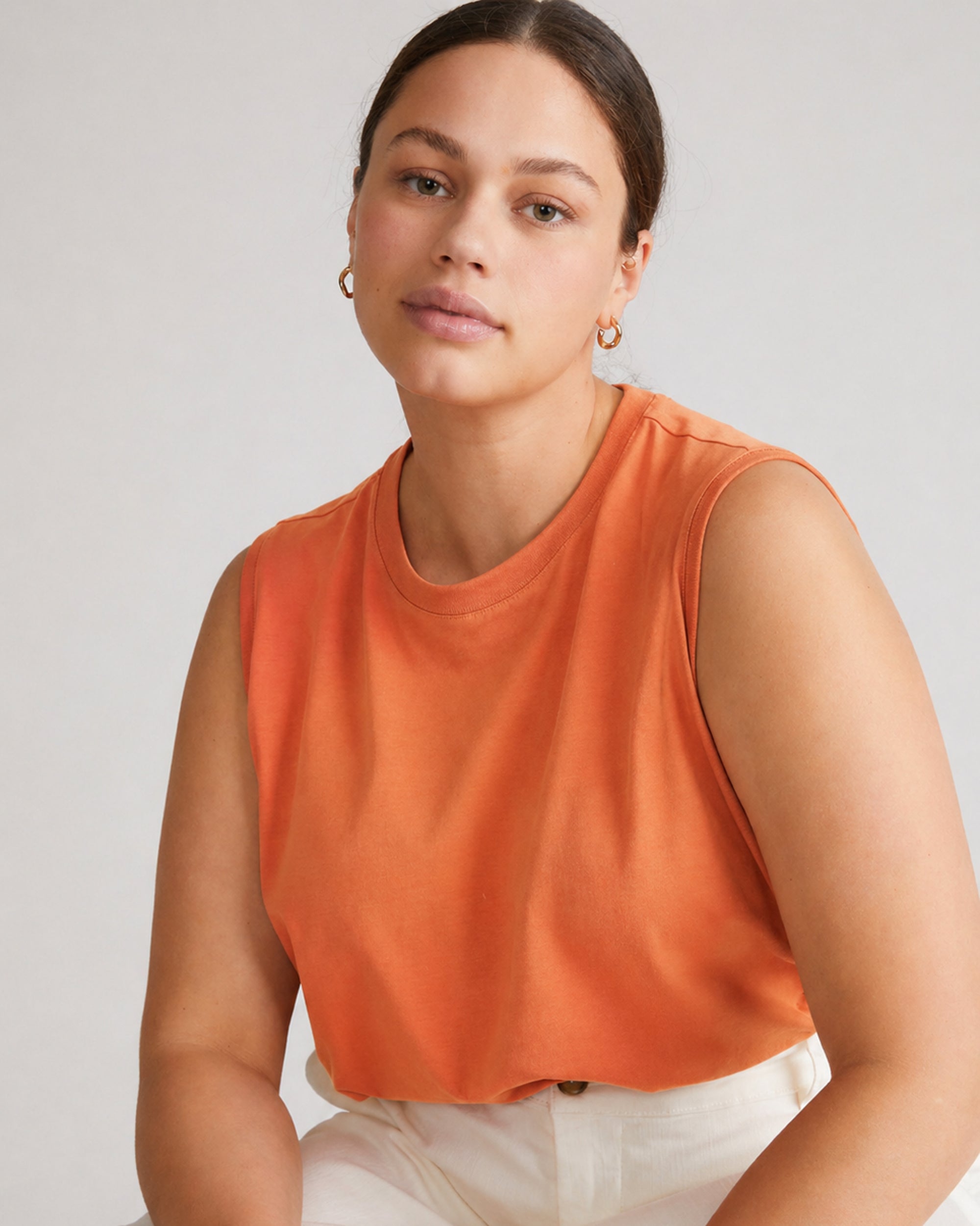 Patti Muscle Tank - Italian Orange | Plus Size & Straight Size Women's Fashion | Universal Standard