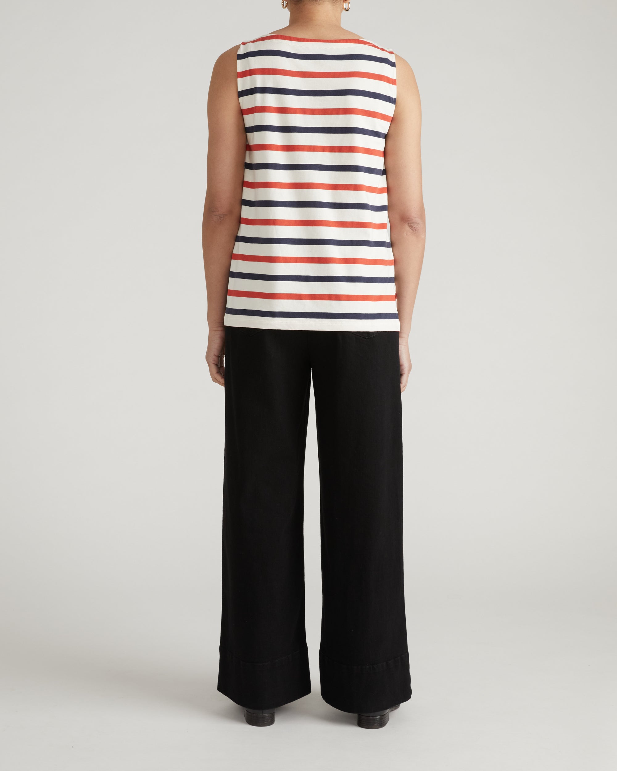 Noyack Breton Stripe Boatneck Tank - Red/White/Blue Stripe | Plus Size & Straight Size Women's Fashion | Universal Standard