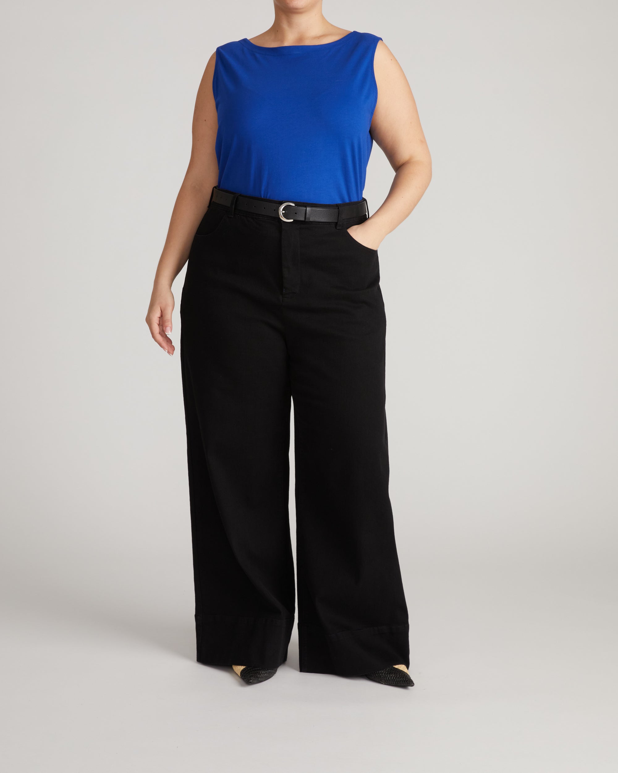 Noyack Breton Stripe Boatneck Tank - Solid Ultramarine | Plus Size & Straight Size Women's Fashion | Universal Standard