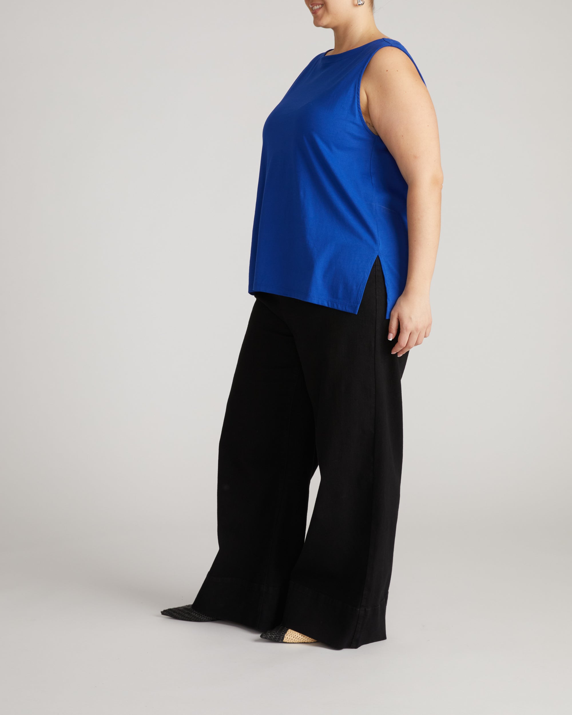 Noyack Breton Stripe Boatneck Tank - Solid Ultramarine | Plus Size & Straight Size Women's Fashion | Universal Standard