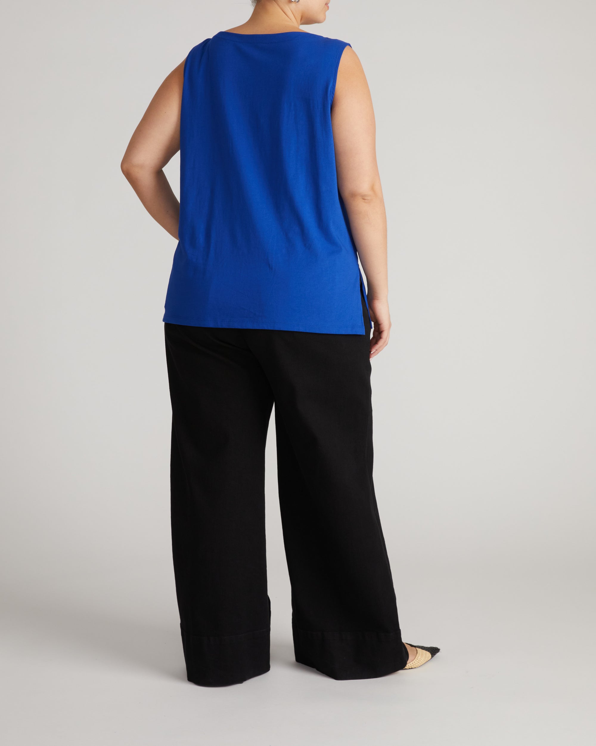 Noyack Breton Stripe Boatneck Tank - Solid Ultramarine | Plus Size & Straight Size Women's Fashion | Universal Standard