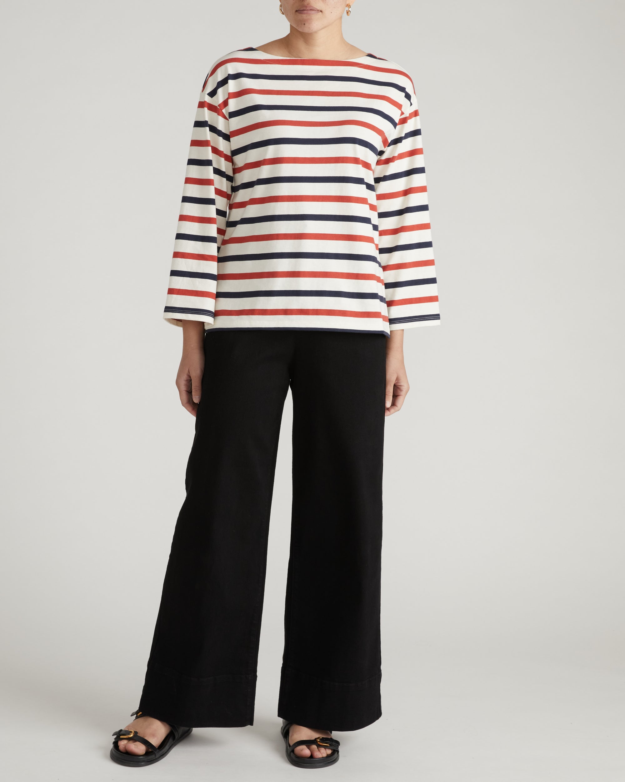 Montauk Breton Stripe Bell Sleeve Top - Red/White/Blue Stripe | Plus Size & Straight Size Women's Fashion | Universal Standard
