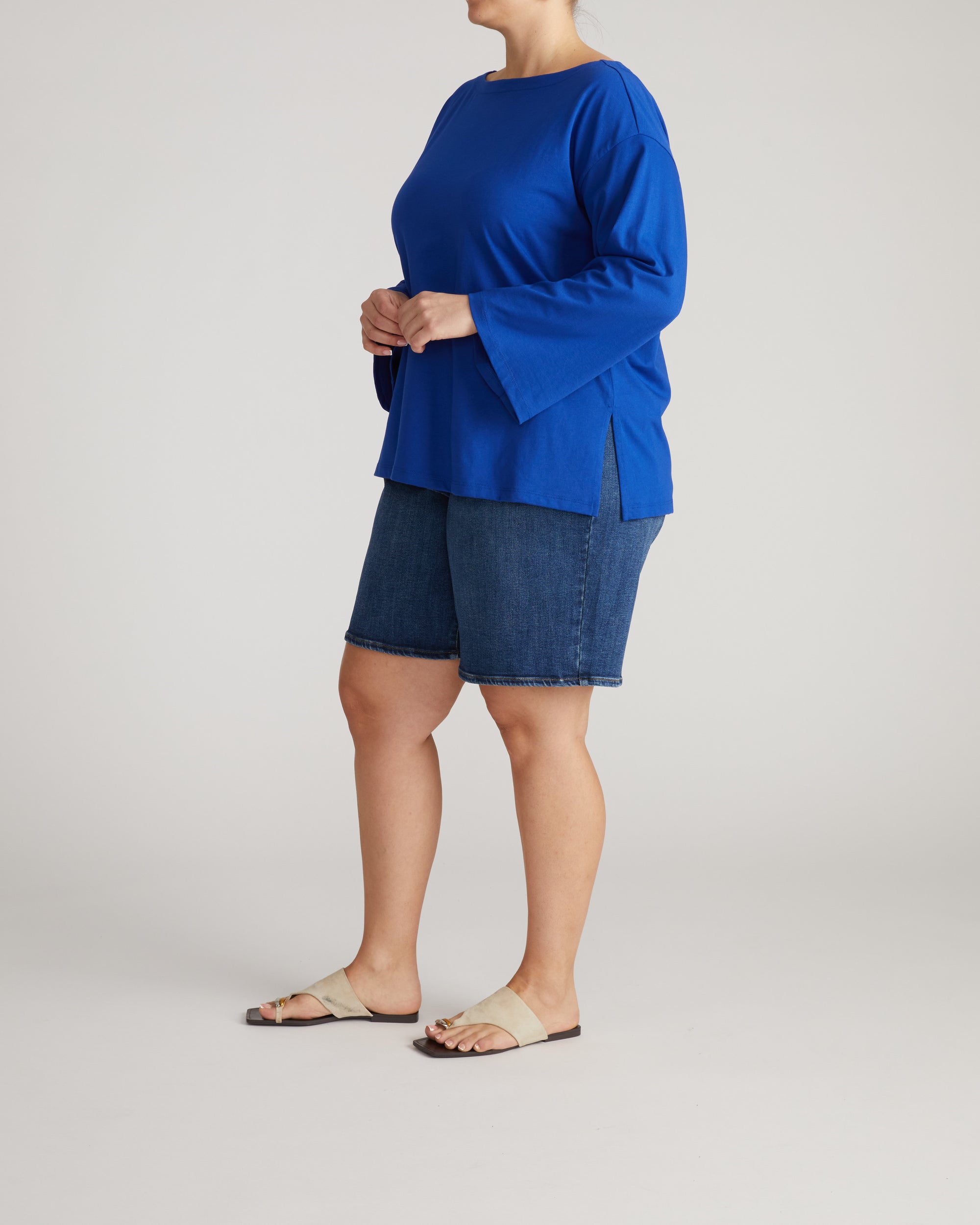 Montauk Breton Stripe Bell Sleeve Top - Solid Ultramarine | Plus Size & Straight Size Women's Fashion | Universal Standard