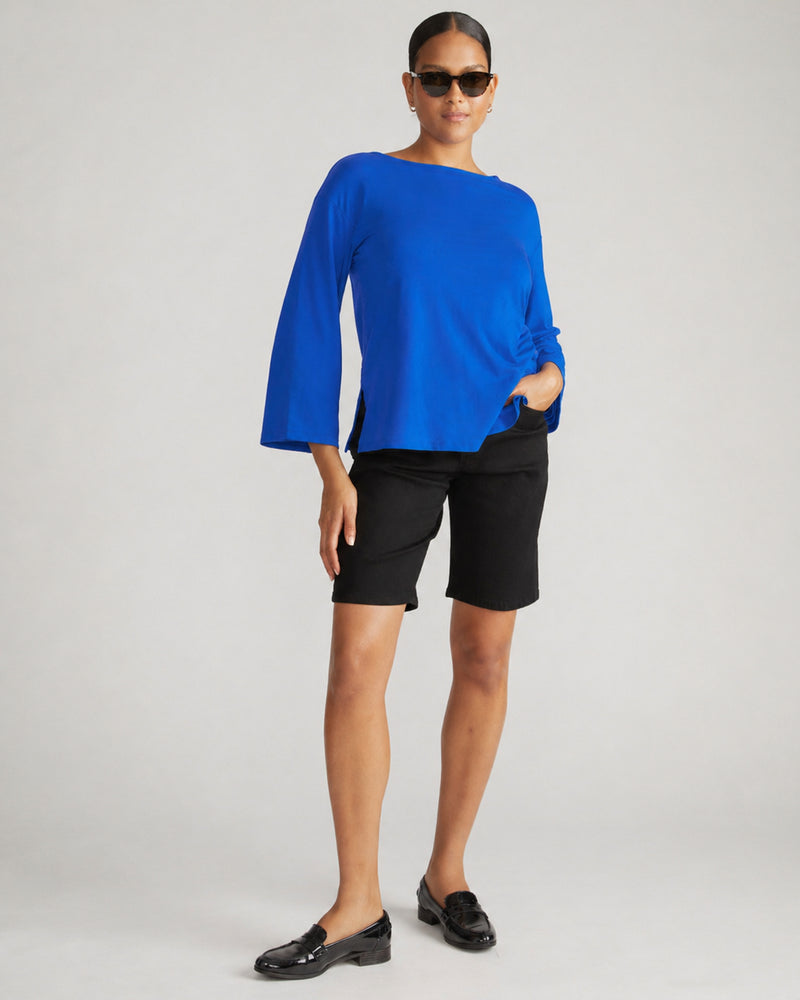 Montauk Breton Stripe Bell Sleeve Top - Solid Ultramarine | Plus Size & Straight Size Women's Fashion | Universal Standard