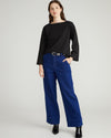 Montauk Breton Stripe Bell Sleeve Top - Solid Black