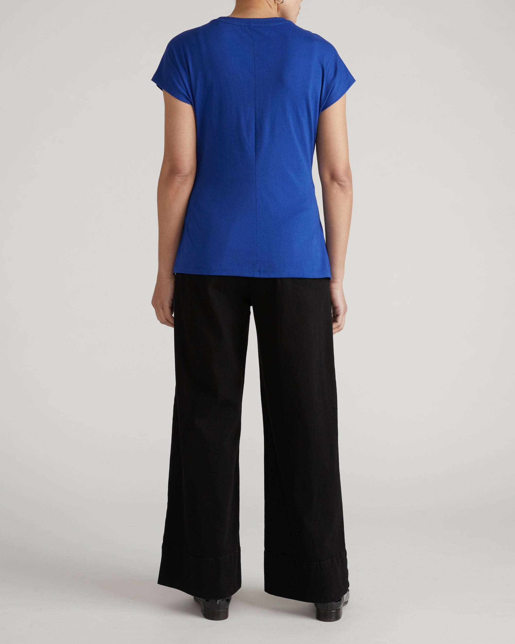 Crescent Breton Stripe Knot Tee - Solid Ultramarine | Plus Size & Straight Size Women's Fashion | Universal Standard
