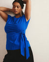 Crescent Breton Stripe Knot Tee - Solid Ultramarine | Plus Size & Straight Size Women's Fashion | Universal Standard