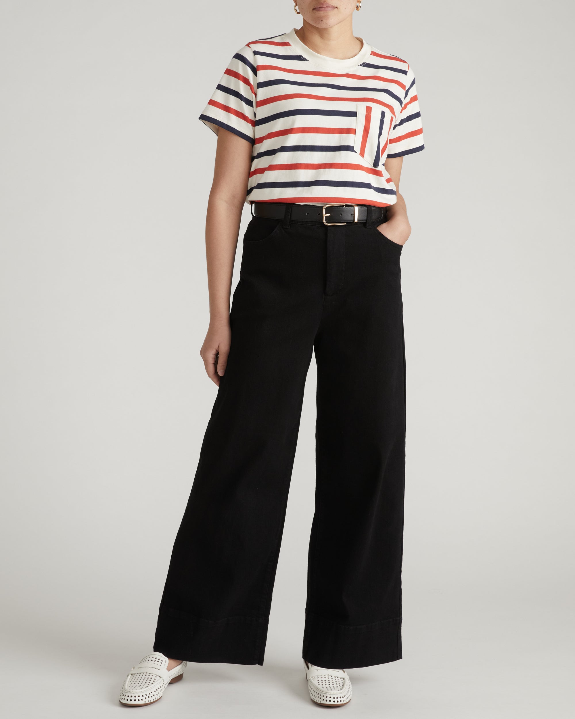 Breton Stripe Garcon Tee - Red/White/Blue Stripe | Plus Size & Straight Size Women's Fashion | Universal Standard