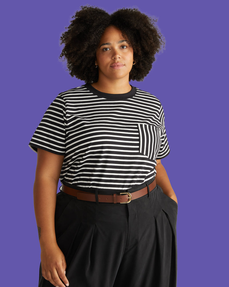 Breton Stripe Garcon Tee - Black/White Stripe