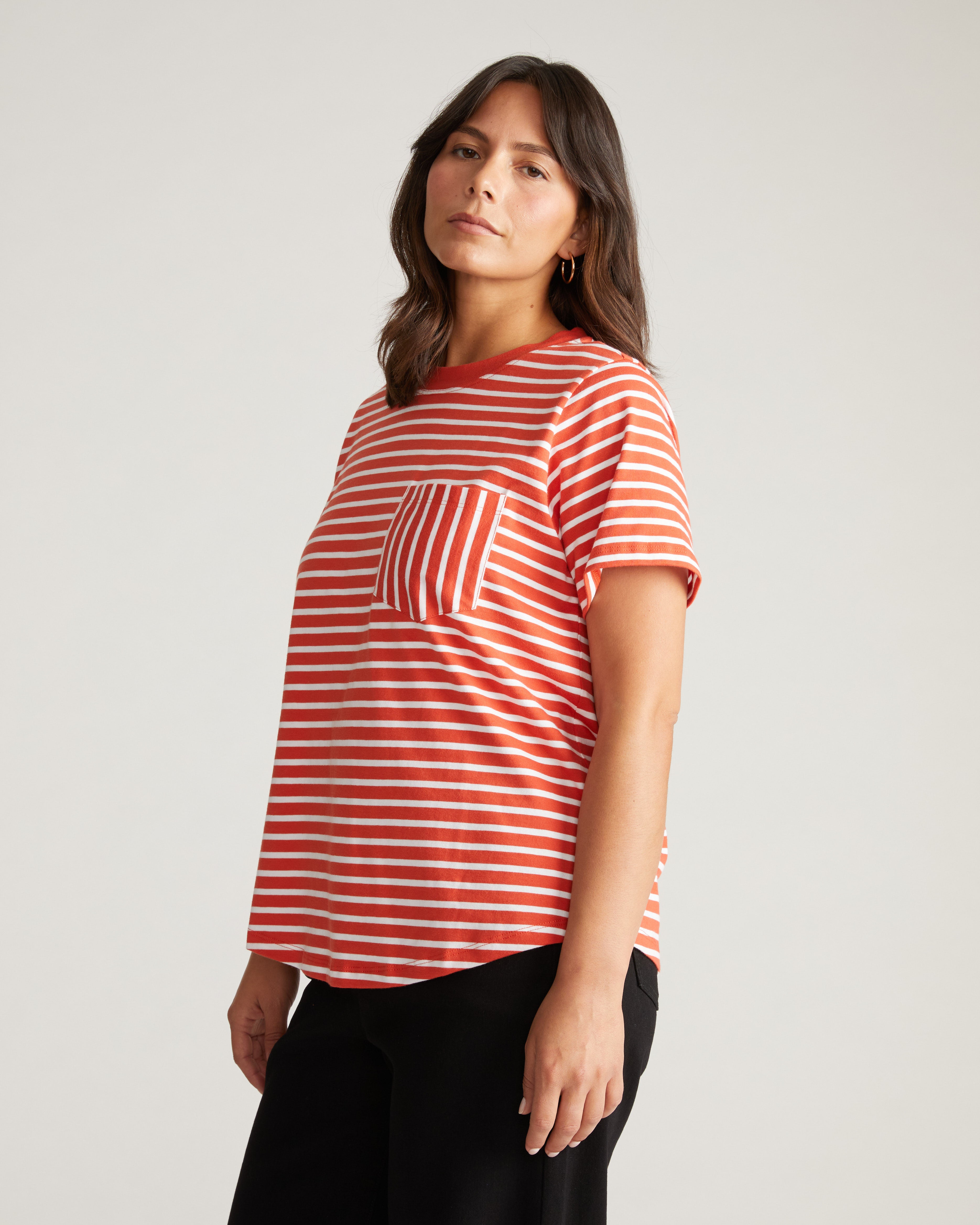 Breton Stripe Garcon Tee - Coral Reef/White Stripe – Universal