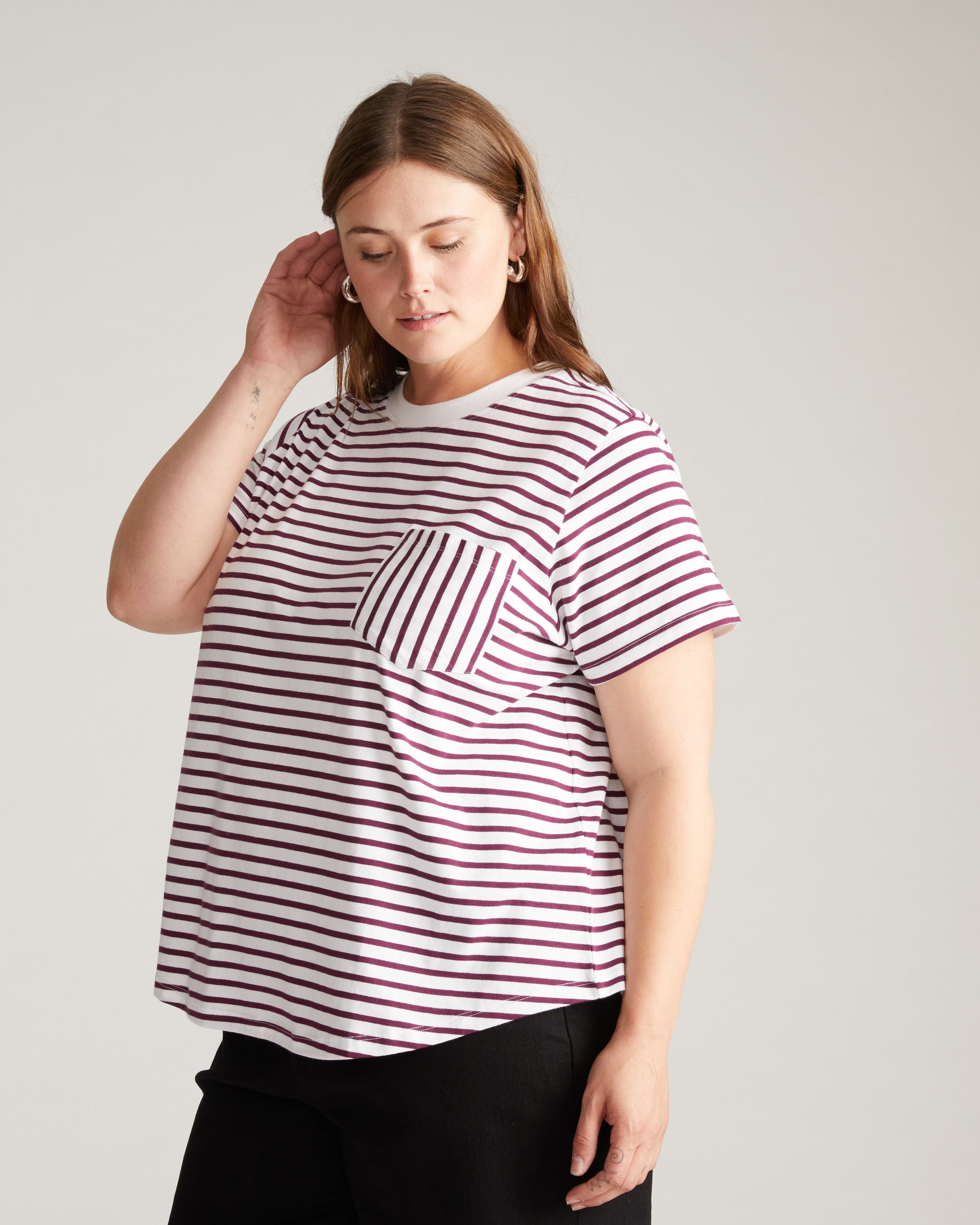 Breton Stripe Garcon Tee - White/Gamay Stripe