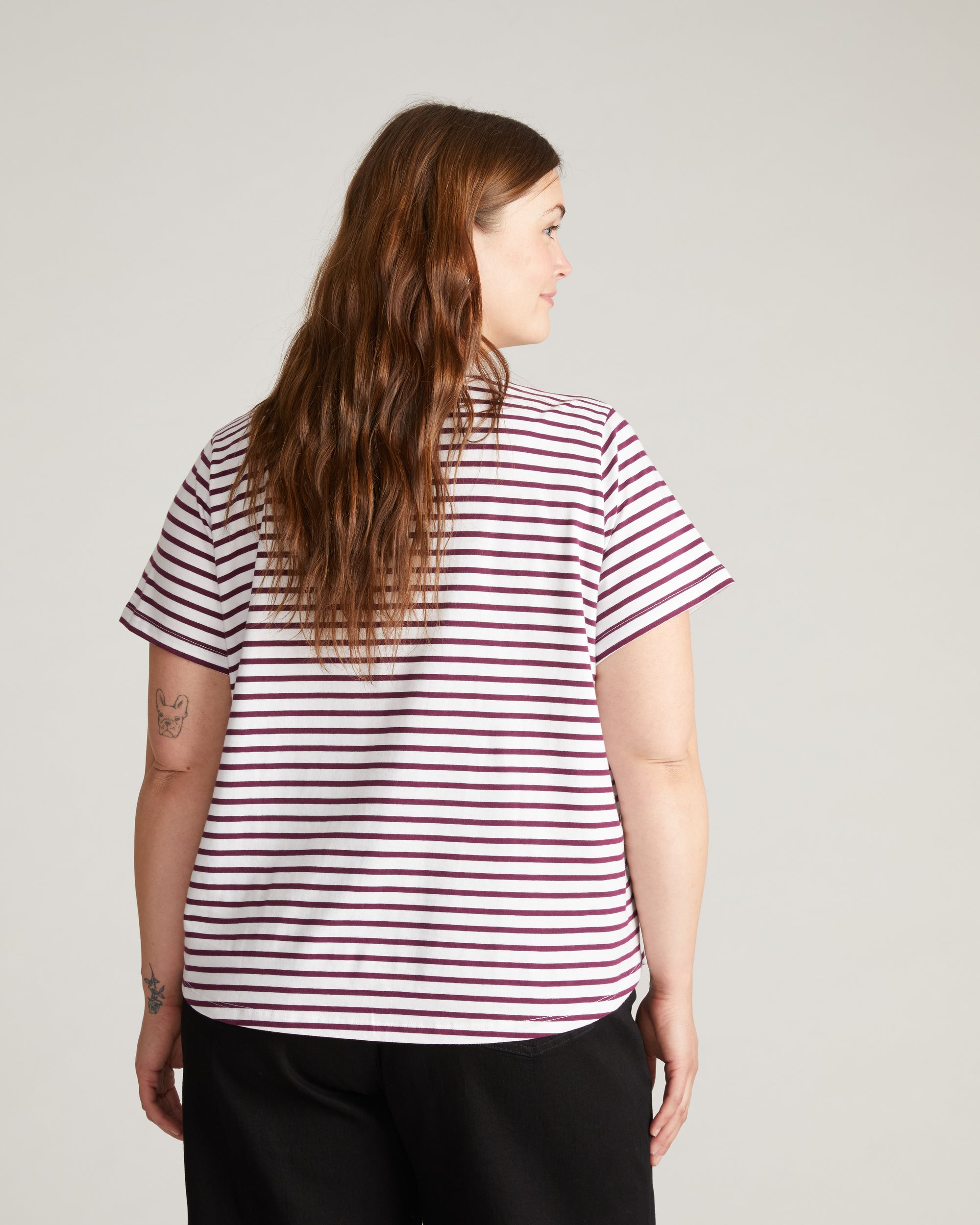 Breton Stripe Garcon Tee - White/Gamay Stripe