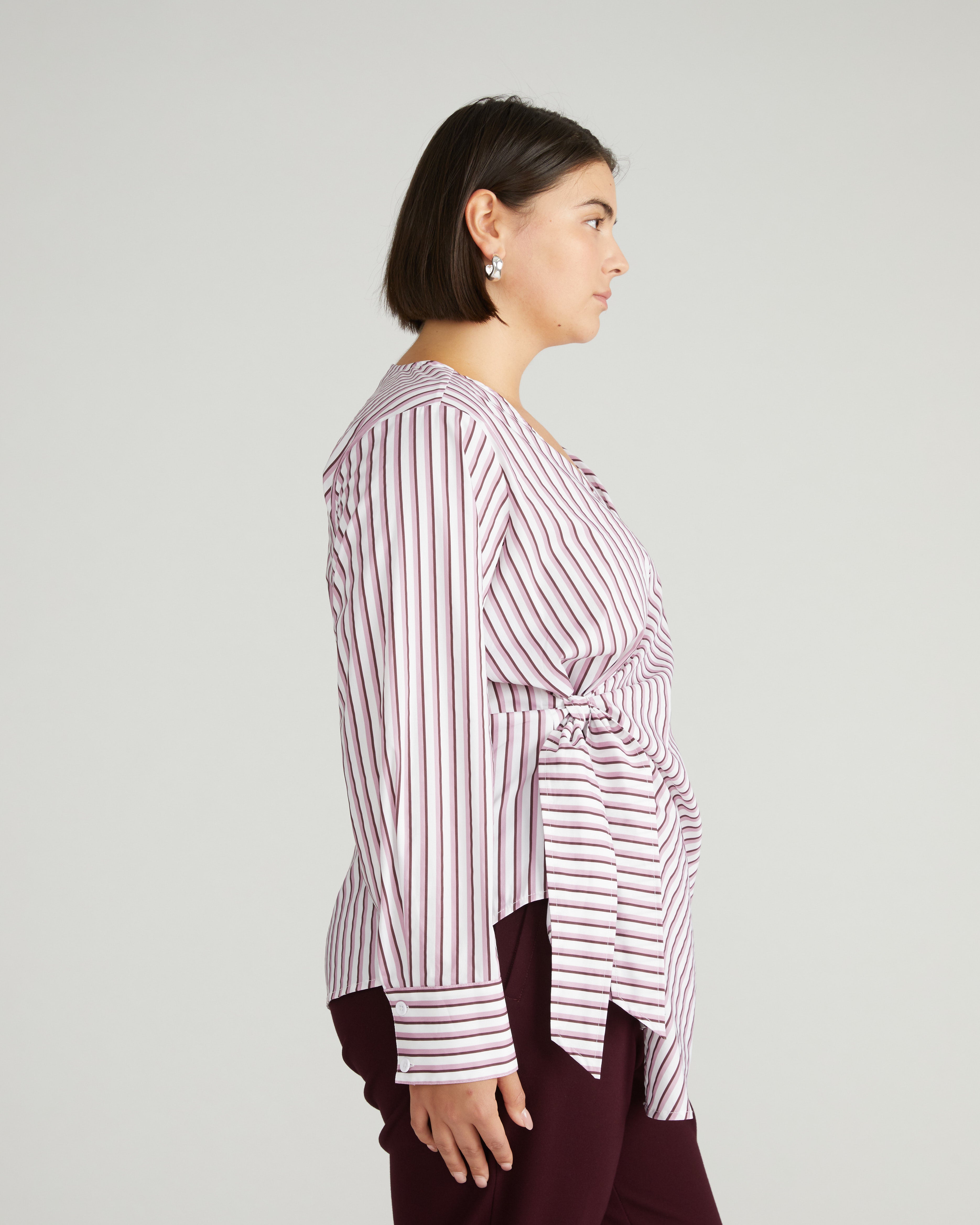 Beacon Stretch Poplin Wrap Shirt - Lilac Multi Stripe – Universal