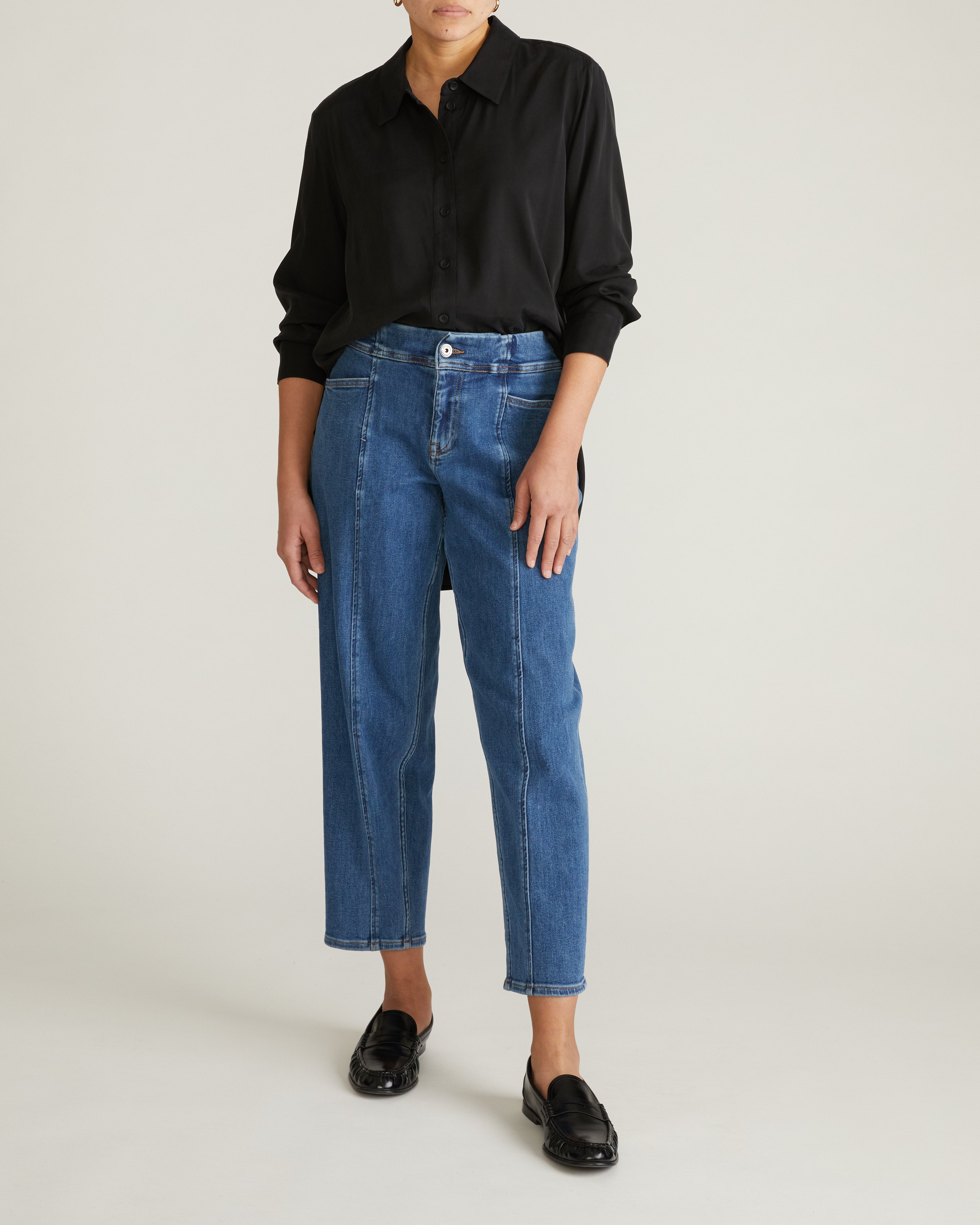Cooling Stretch Cupro Artist Shirt - Black – Universal Standard