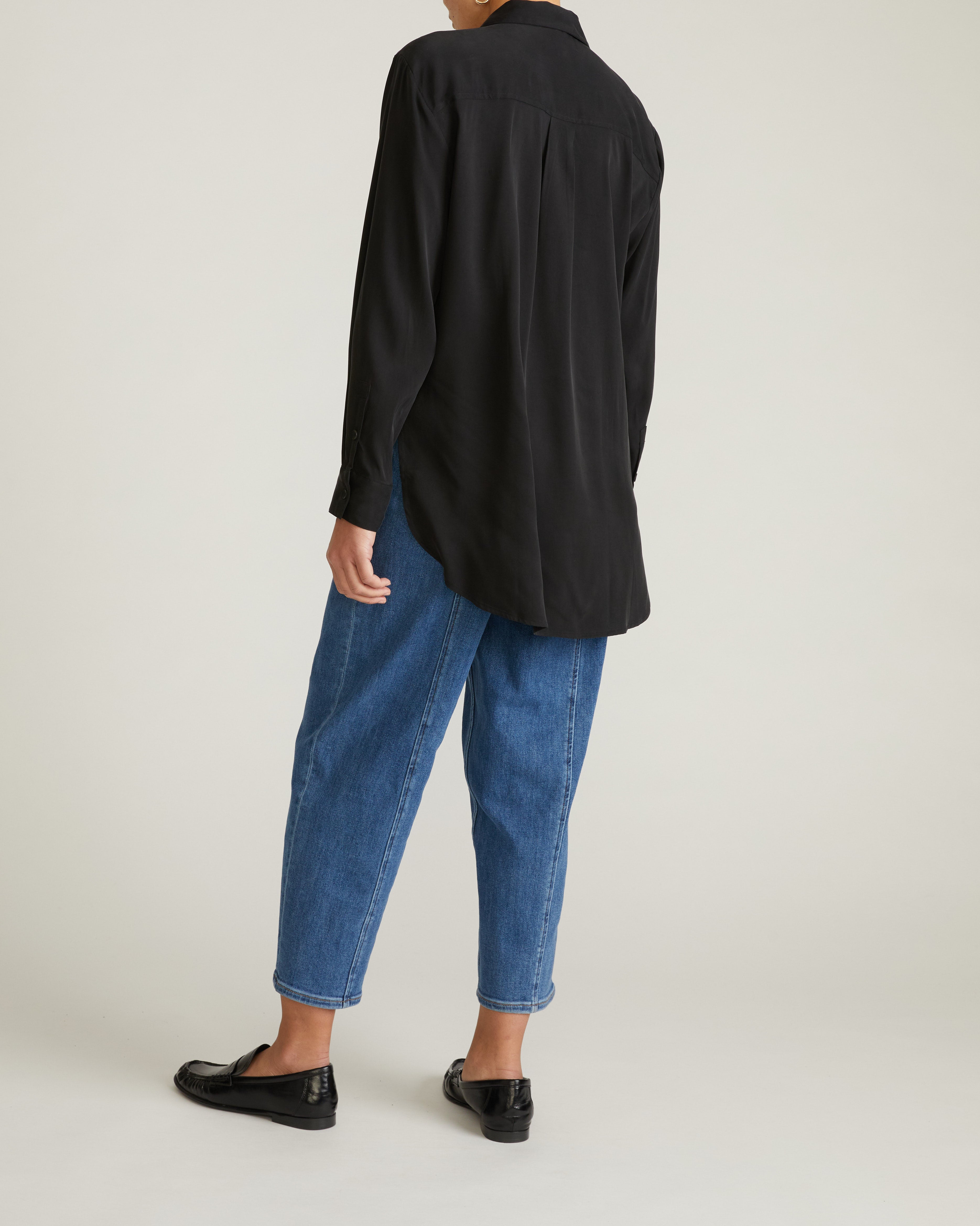 Cooling Stretch Cupro Artist Shirt - Black – Universal Standard