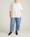 Woman wearing Cooling Stretch Cupro Artist Shirt - White from Universal Standard