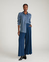 Cooling Stretch Cupro Artist Shirt - Ensign Blue/White Stripe