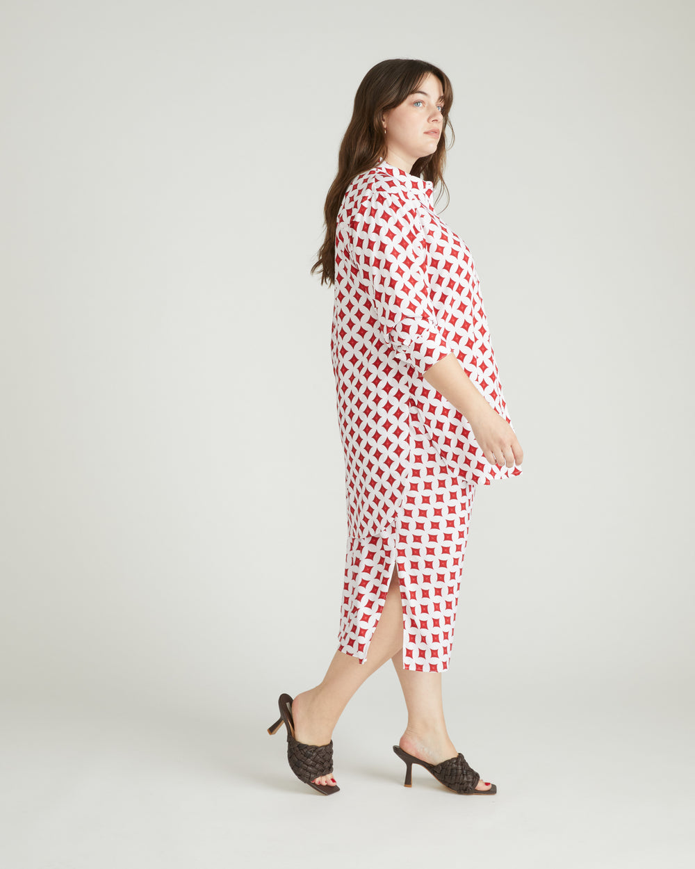 Cooling Stretch Cupro Artist Shirt - Morningstar Print in Red