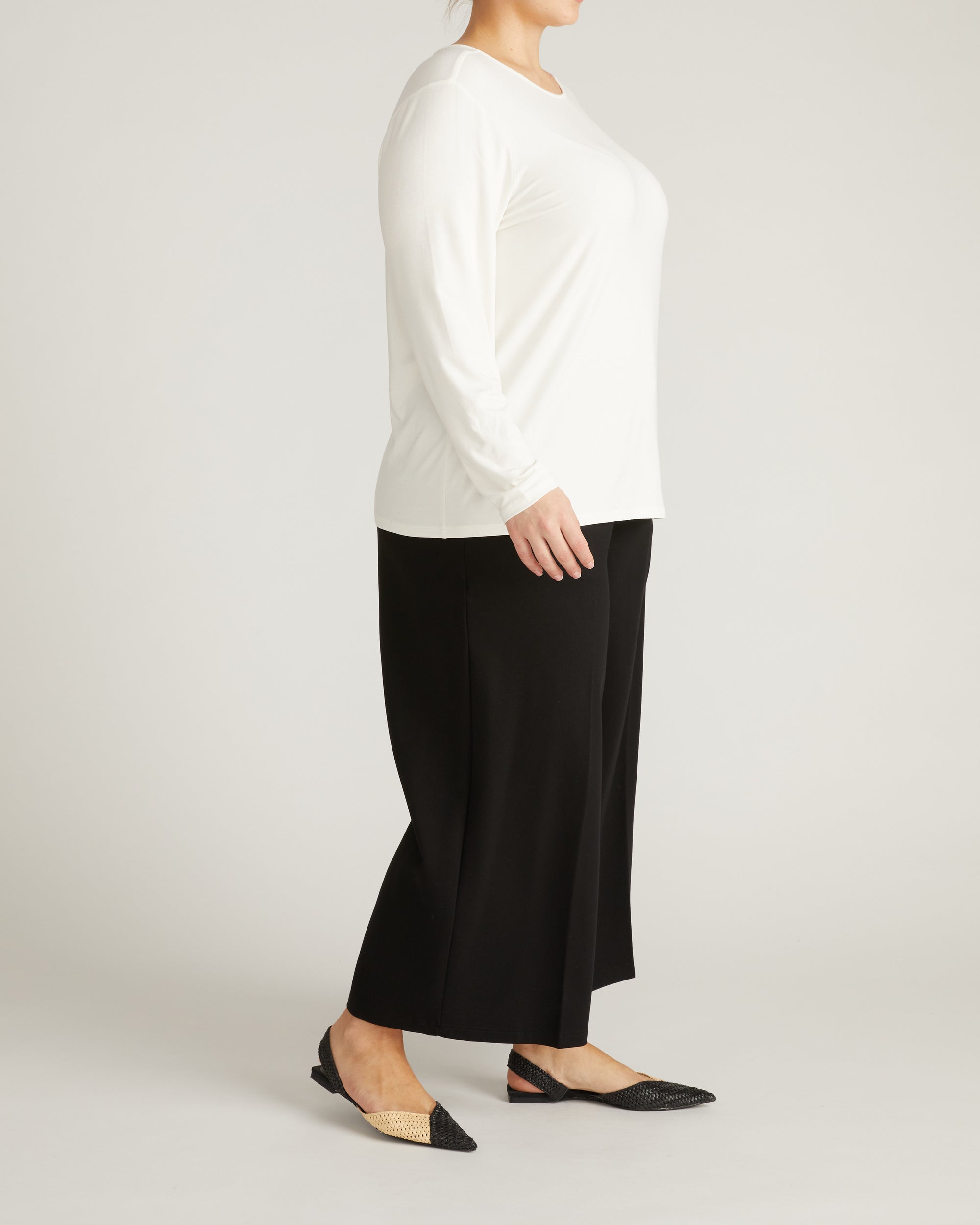 Joan Liquid Jersey Long Sleeve Top - White | Plus Size & Straight Size Women's Fashion | Universal Standard