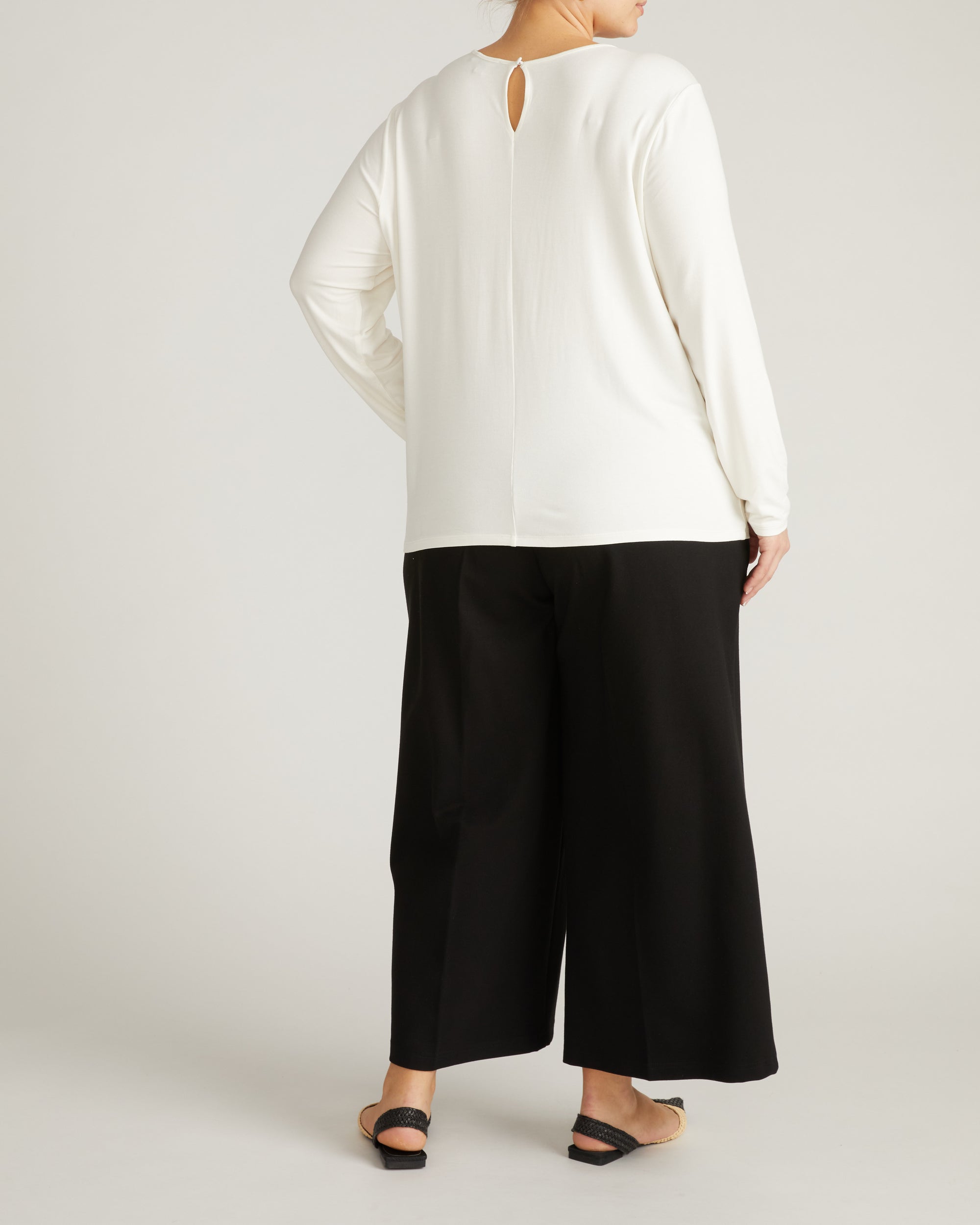 Joan Liquid Jersey Long Sleeve Top - White | Plus Size & Straight Size Women's Fashion | Universal Standard