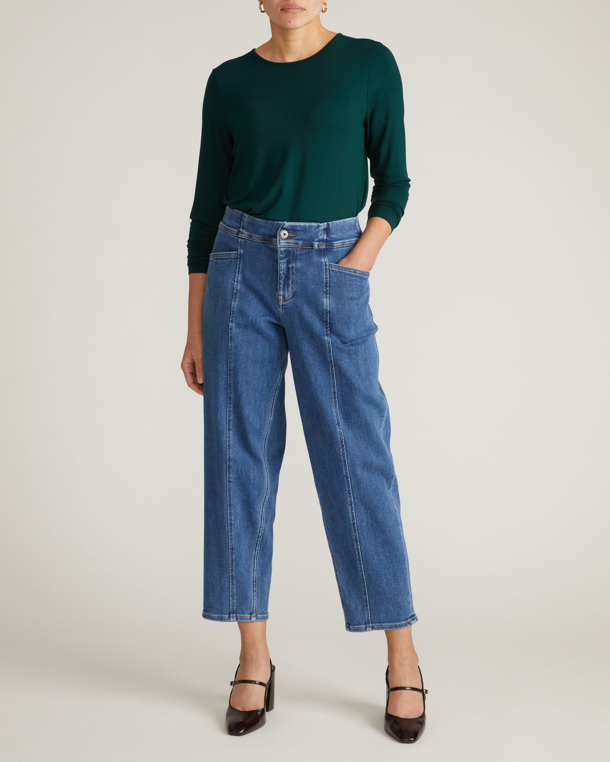 Joan Liquid Jersey Long Sleeve Top - Forest Green | Plus Size & Straight Size Women's Fashion | Universal Standard