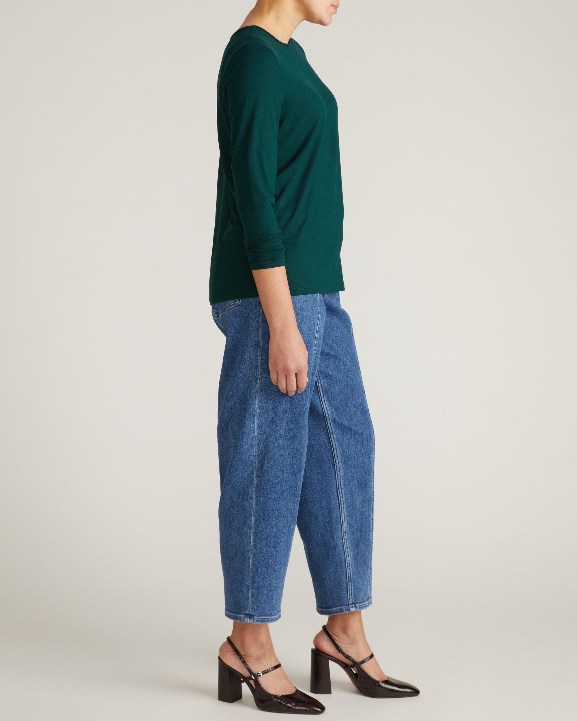 Joan Liquid Jersey Long Sleeve Top - Forest Green | Plus Size & Straight Size Women's Fashion | Universal Standard