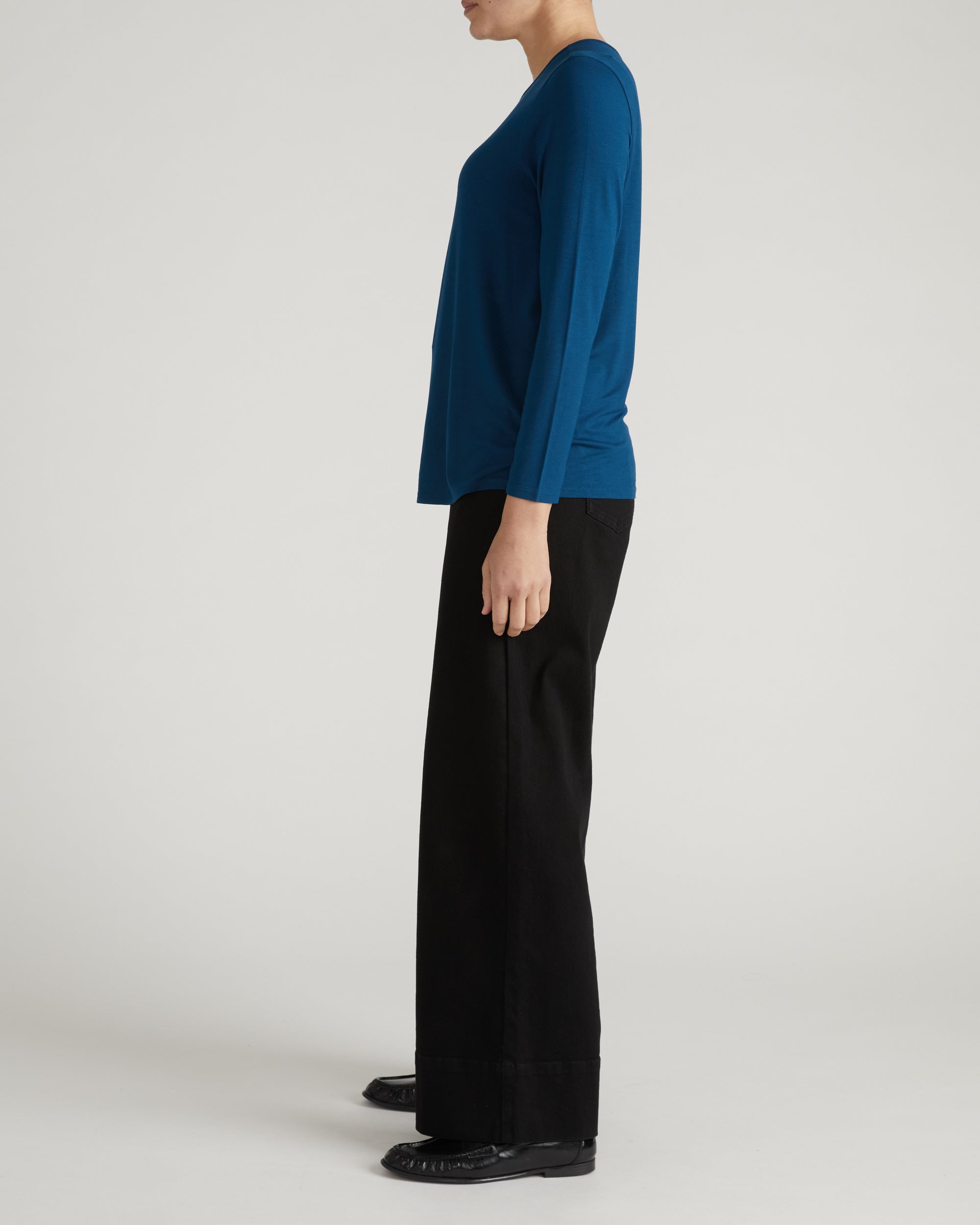 Joan Liquid Jersey Long Sleeve Top - Blue Teal | Plus Size & Straight Size Women's Fashion | Universal Standard