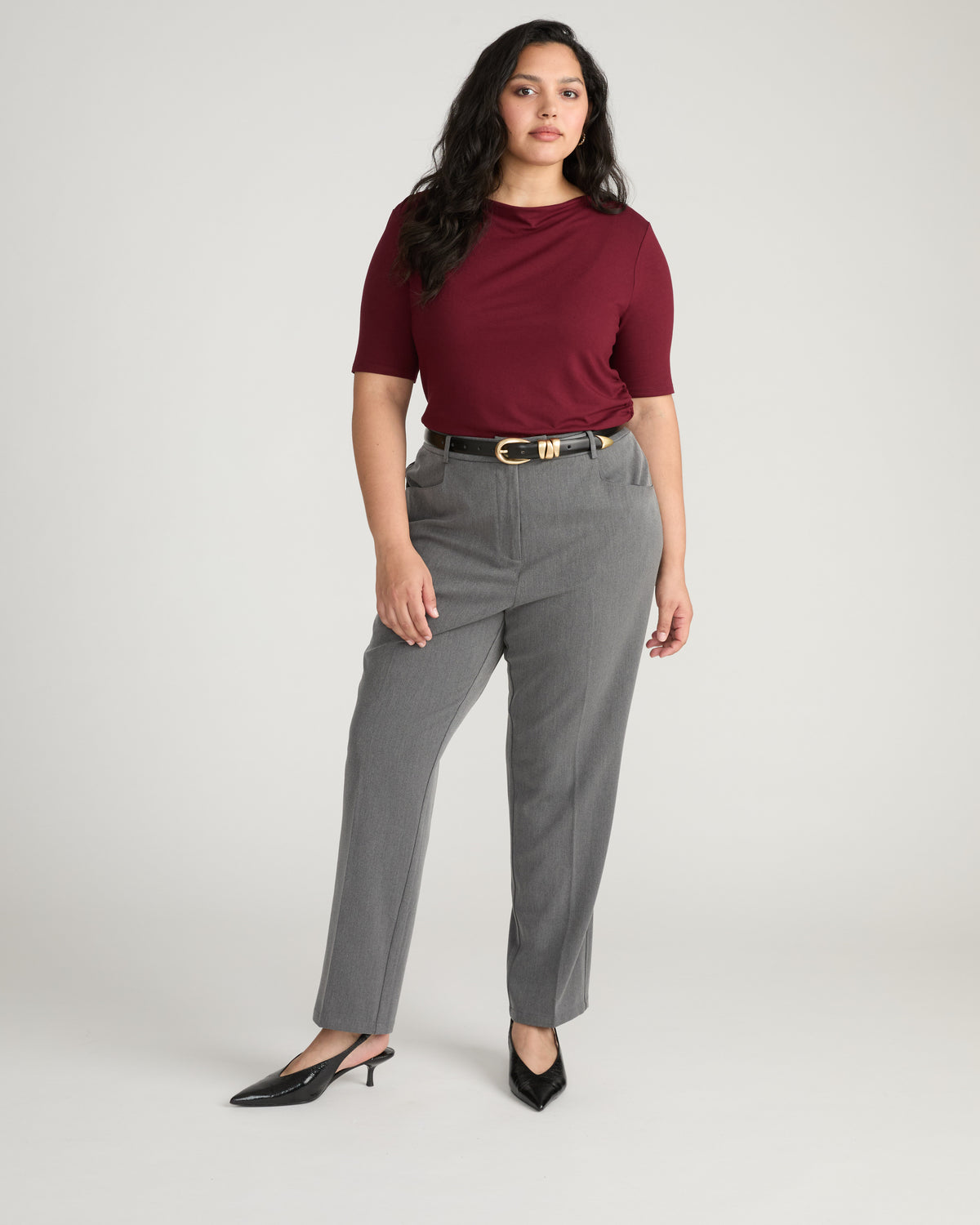 Louise Short Sleeve Liquid Jersey Top - Deep Red | Plus Size & Straight Size Women's Fashion | Universal Standard