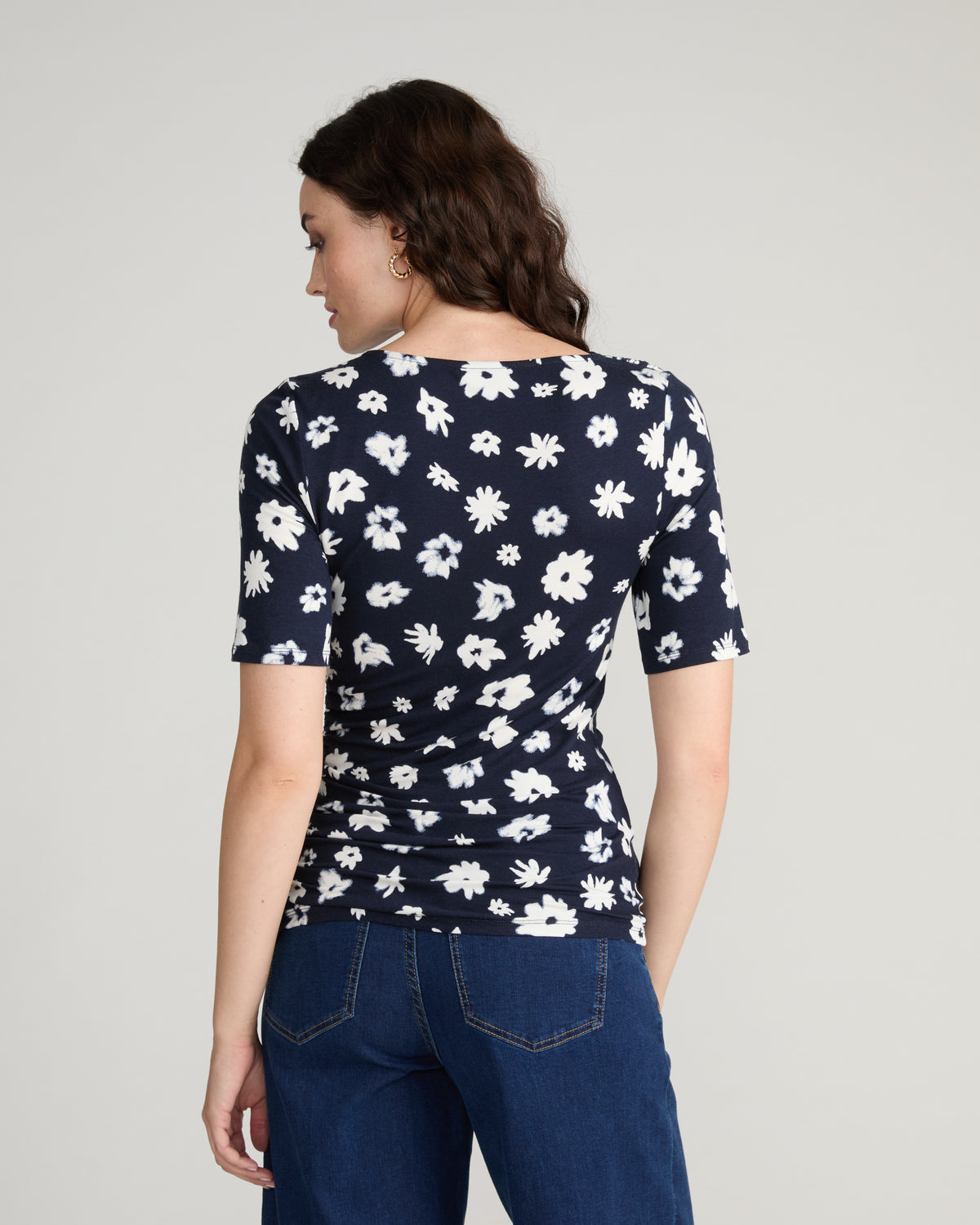 Louise Short Sleeve Liquid Jersey Top - Mystic Blossom | Plus Size & Straight Size Women's Fashion | Universal Standard