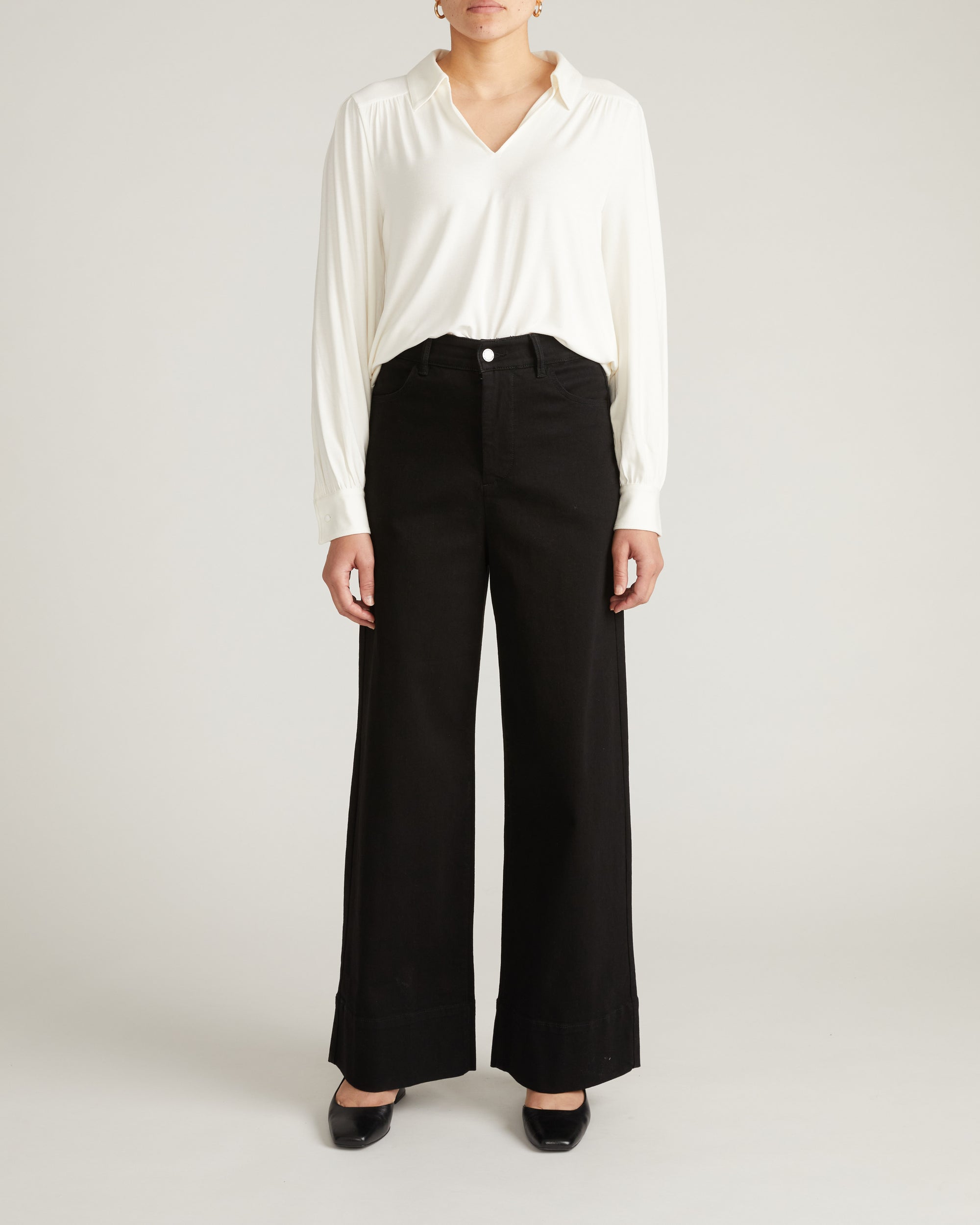 Moore Liquid Jersey Blouse - White | Plus Size & Straight Size Women's Fashion | Universal Standard