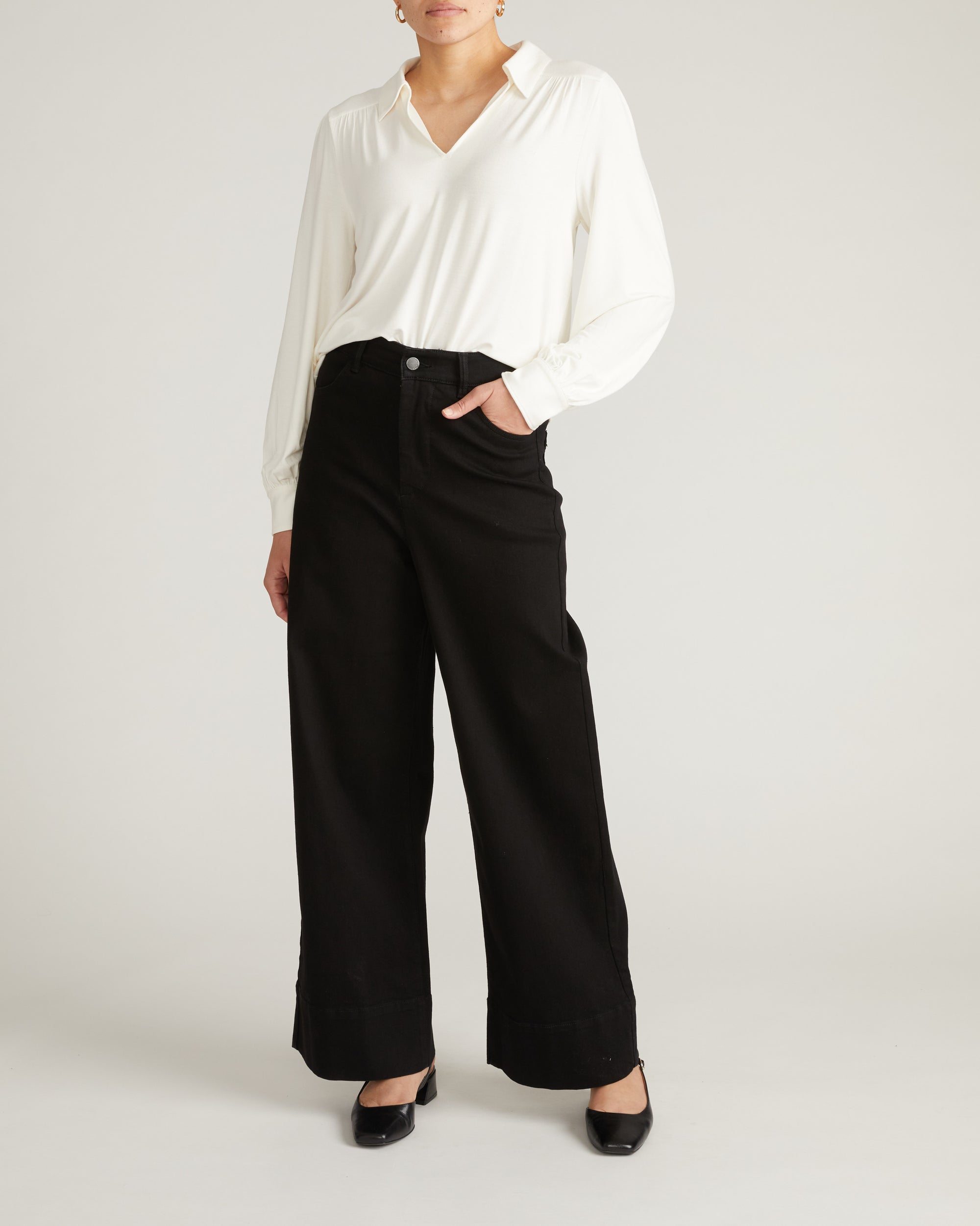 Moore Liquid Jersey Blouse - White | Plus Size & Straight Size Women's Fashion | Universal Standard