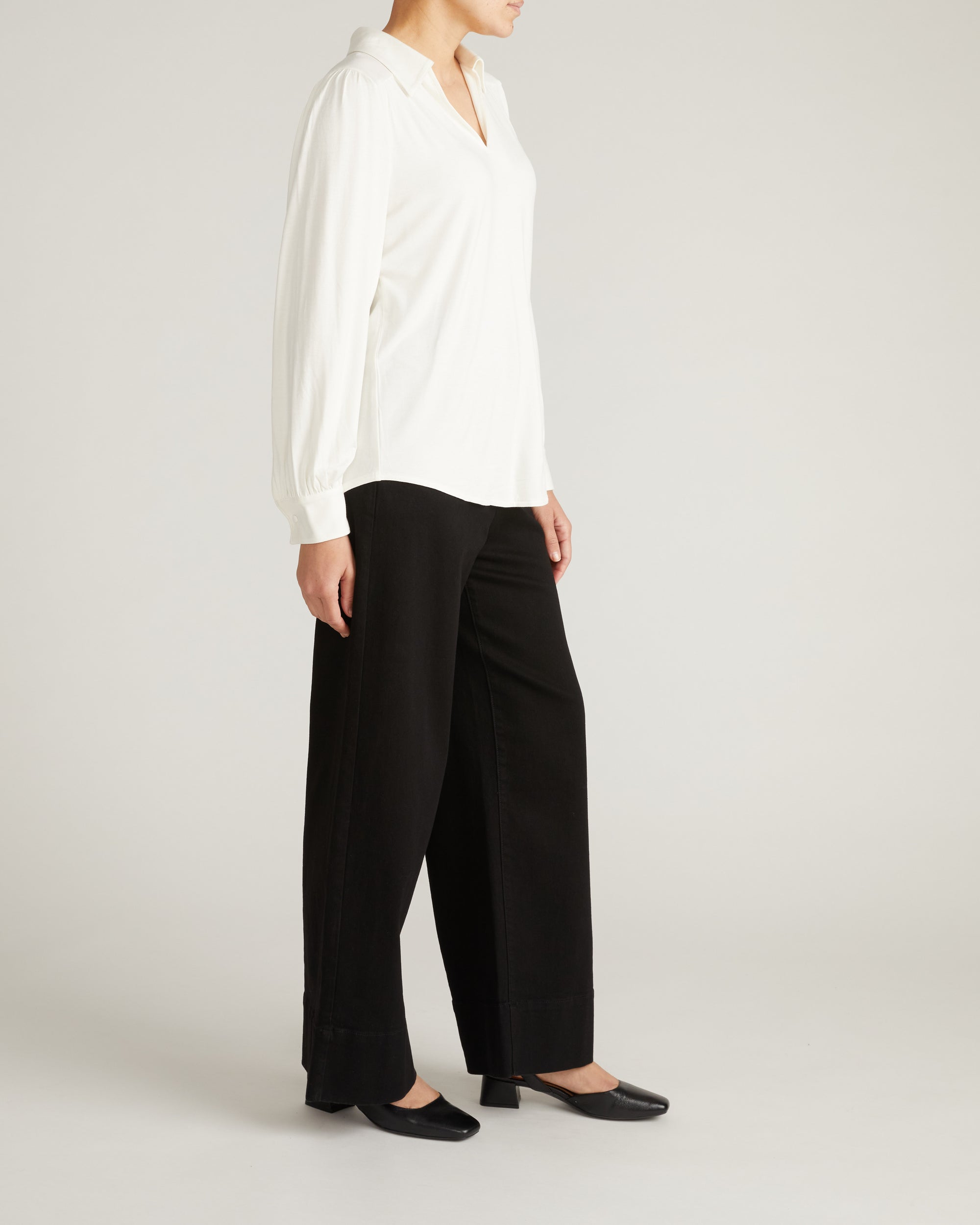 Moore Liquid Jersey Blouse - White | Plus Size & Straight Size Women's Fashion | Universal Standard