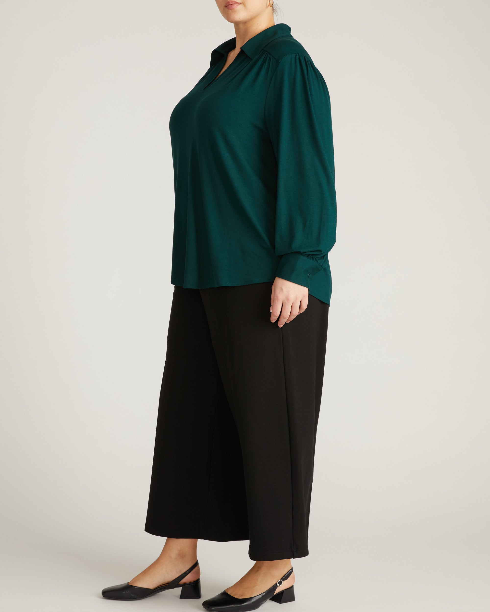 Moore Liquid Jersey Blouse - Forest Green | Plus Size & Straight Size Women's Fashion | Universal Standard
