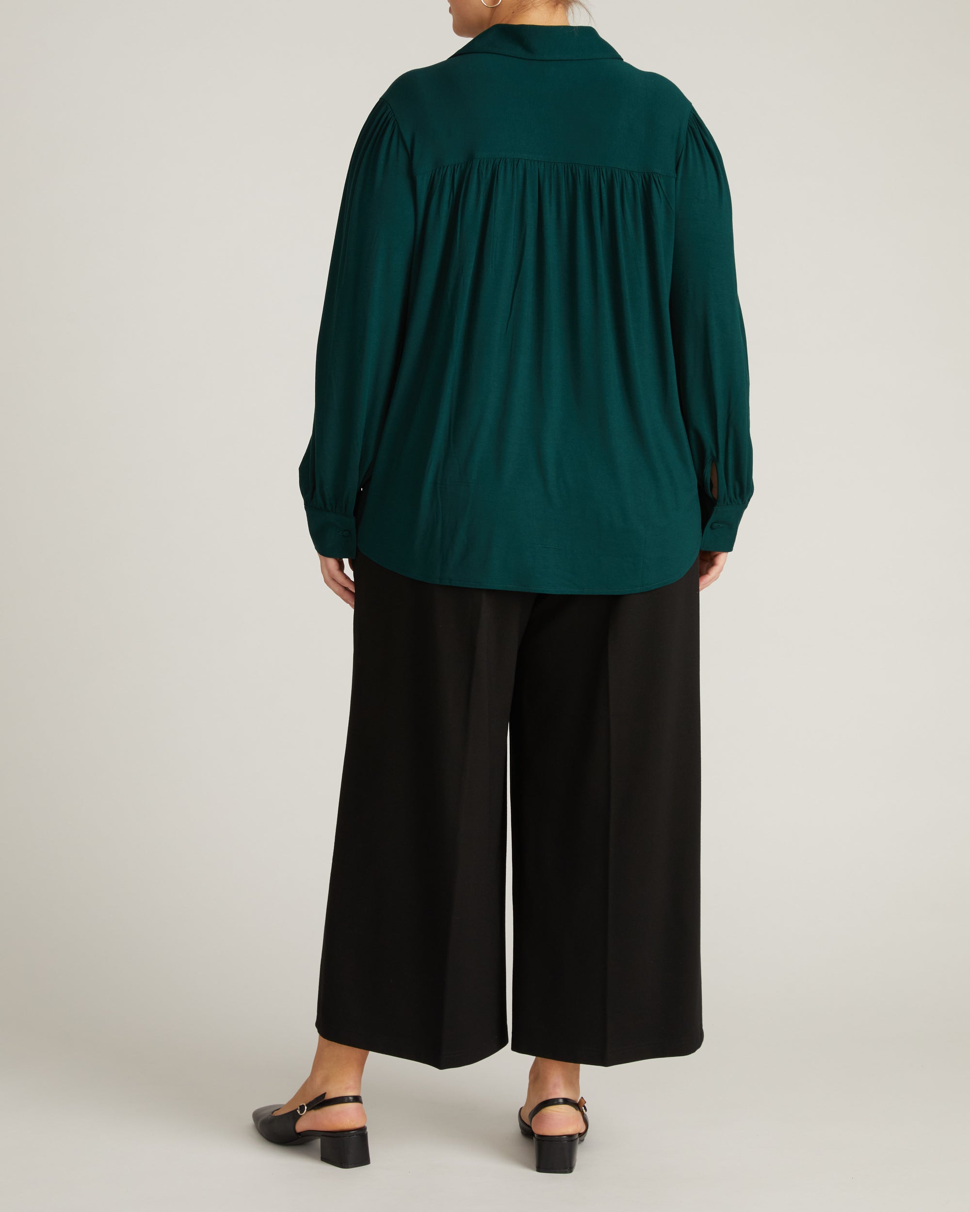 Moore Liquid Jersey Blouse - Forest Green | Plus Size & Straight Size Women's Fashion | Universal Standard